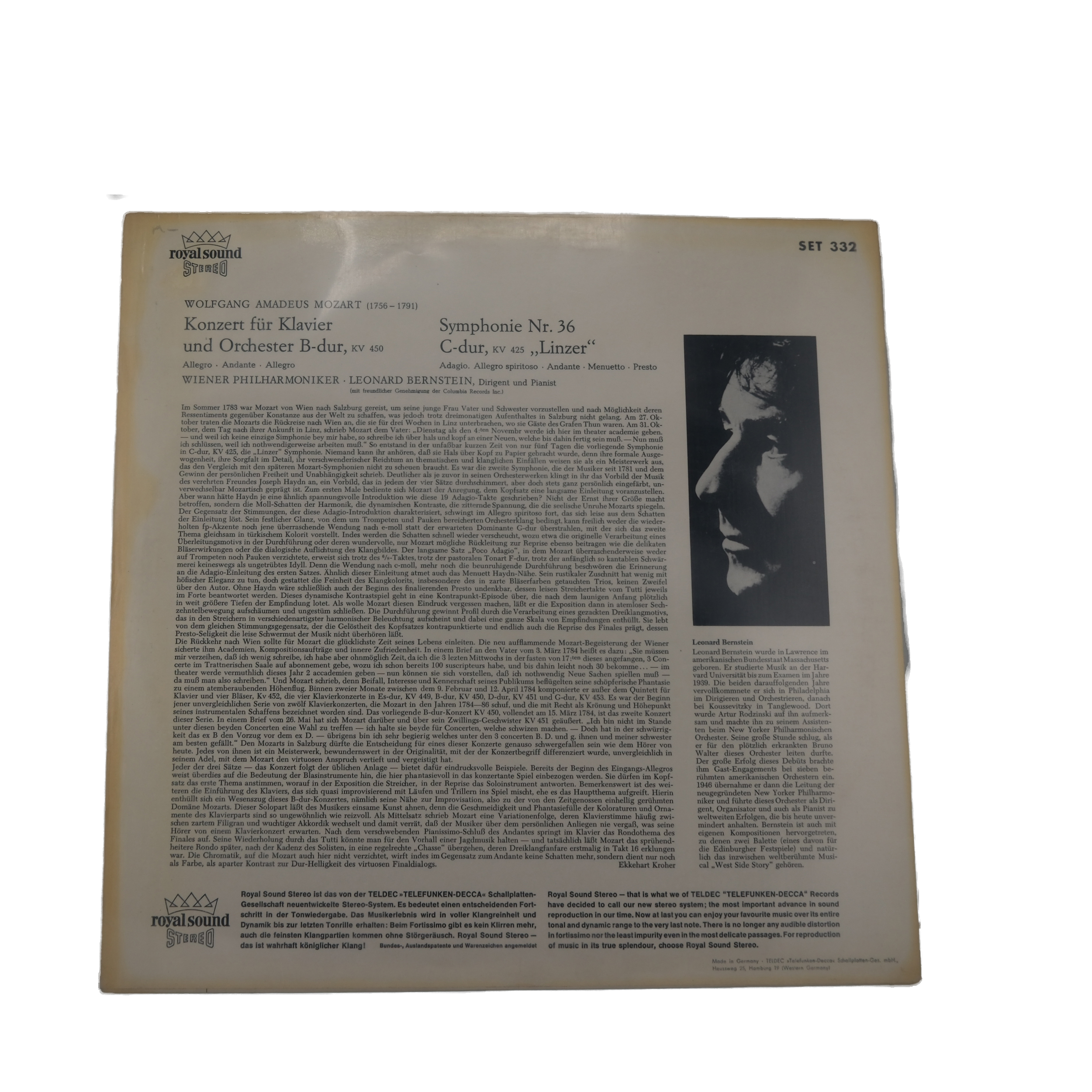 Mozart: Concerto Piano 15 & Symphonie Linz - Bernstein, 1979 – Image 2