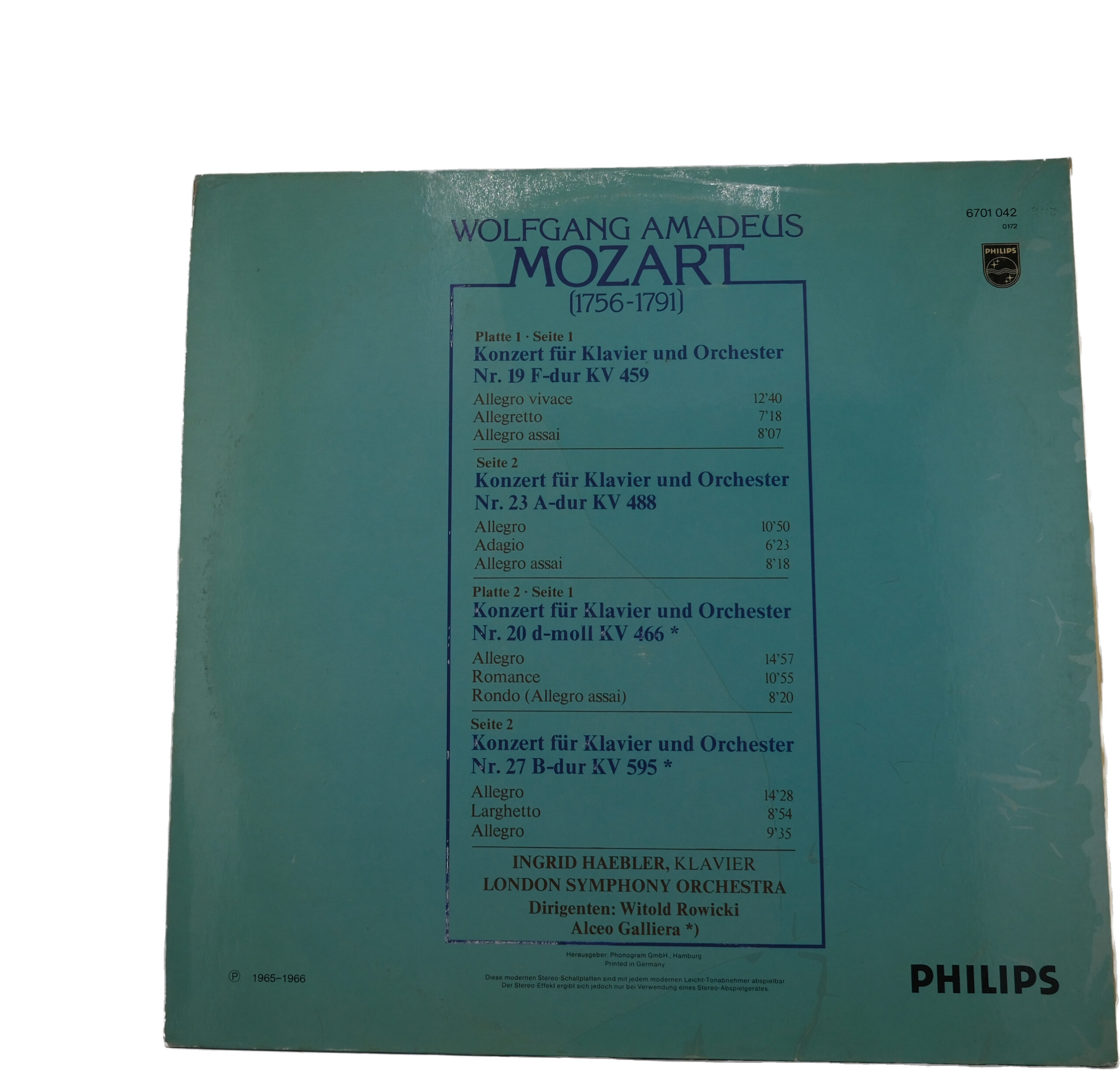 Mozart: Concerts Klavier Haebler London Symphony Orch. – Image 2