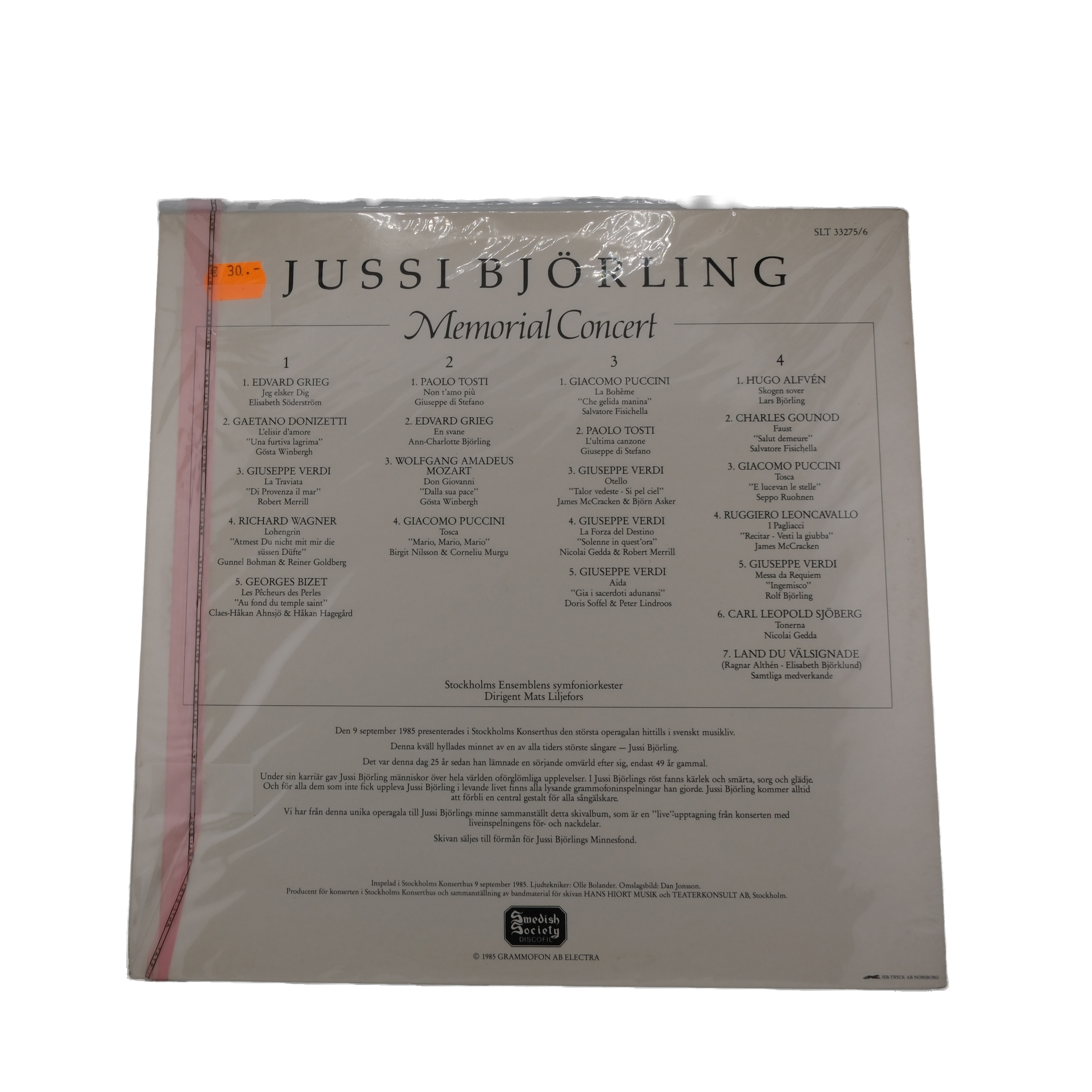 Jussi Björling - Concert de Mémorial - Compilation, 1985 – Image 2