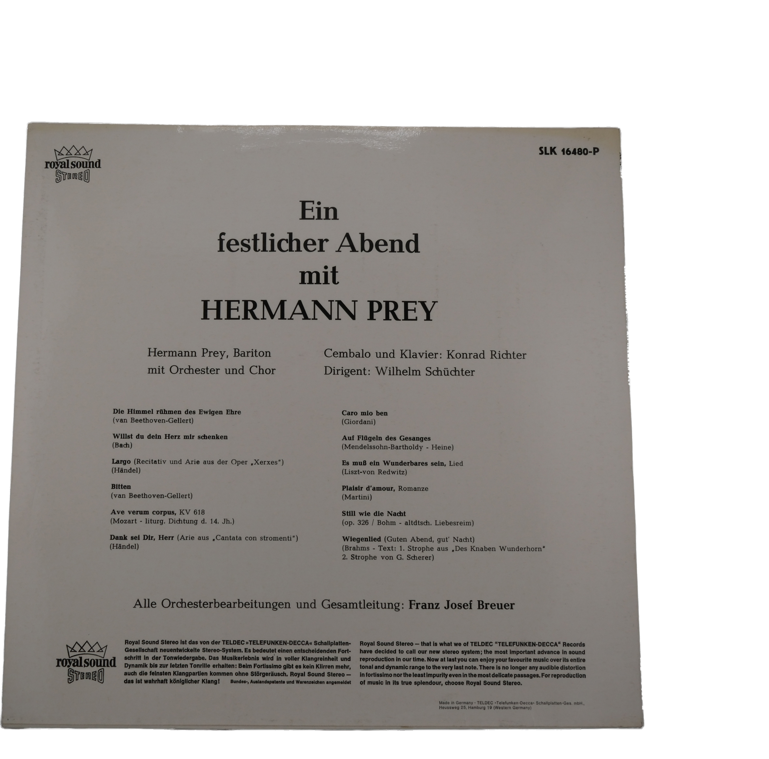 Hermann Prey: Un Soir Festif avec Prey - Decca – Image 2