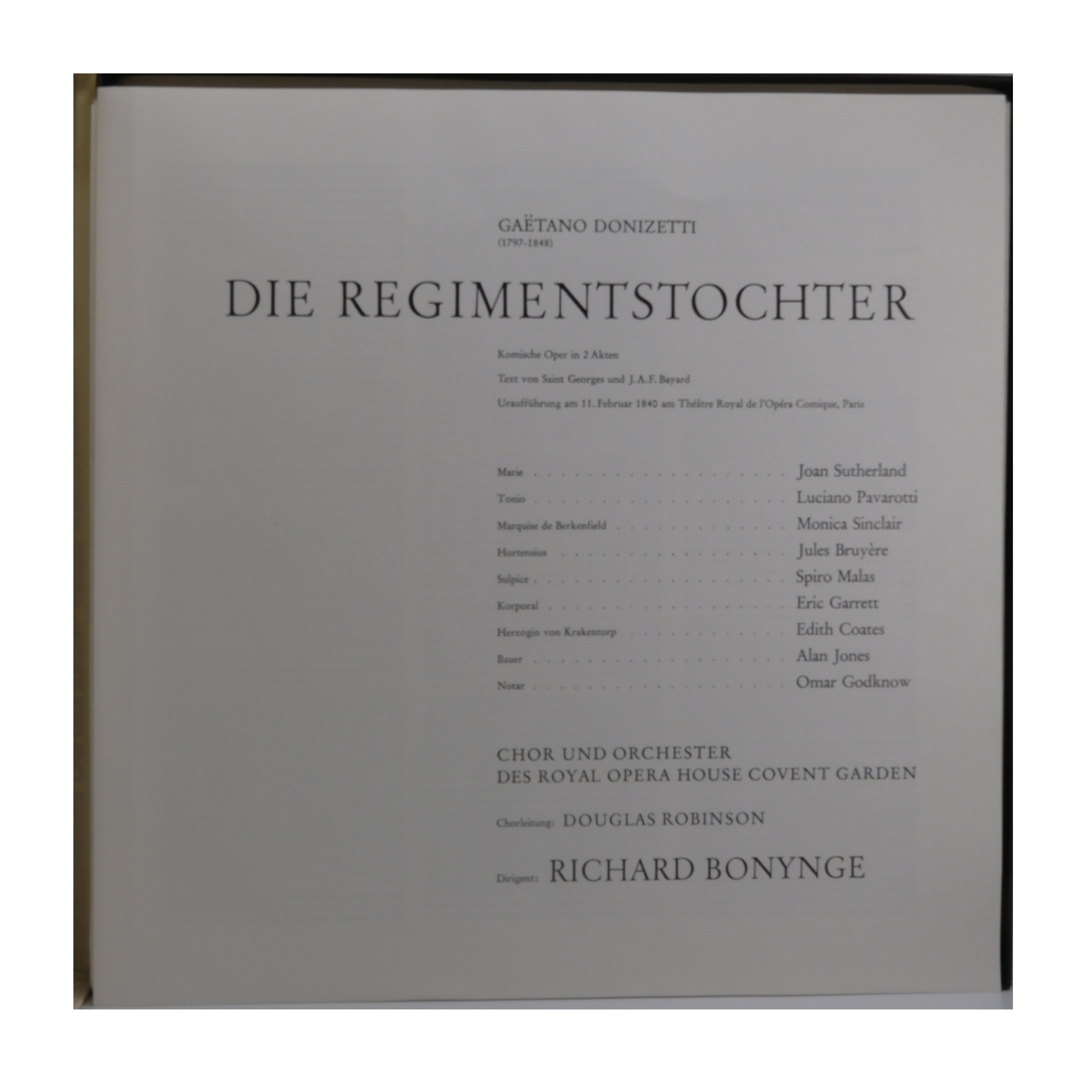 La Fille Du Régiment Donizetti 1968 Decca Bonynge Sutherland Pavarotti – Image 2