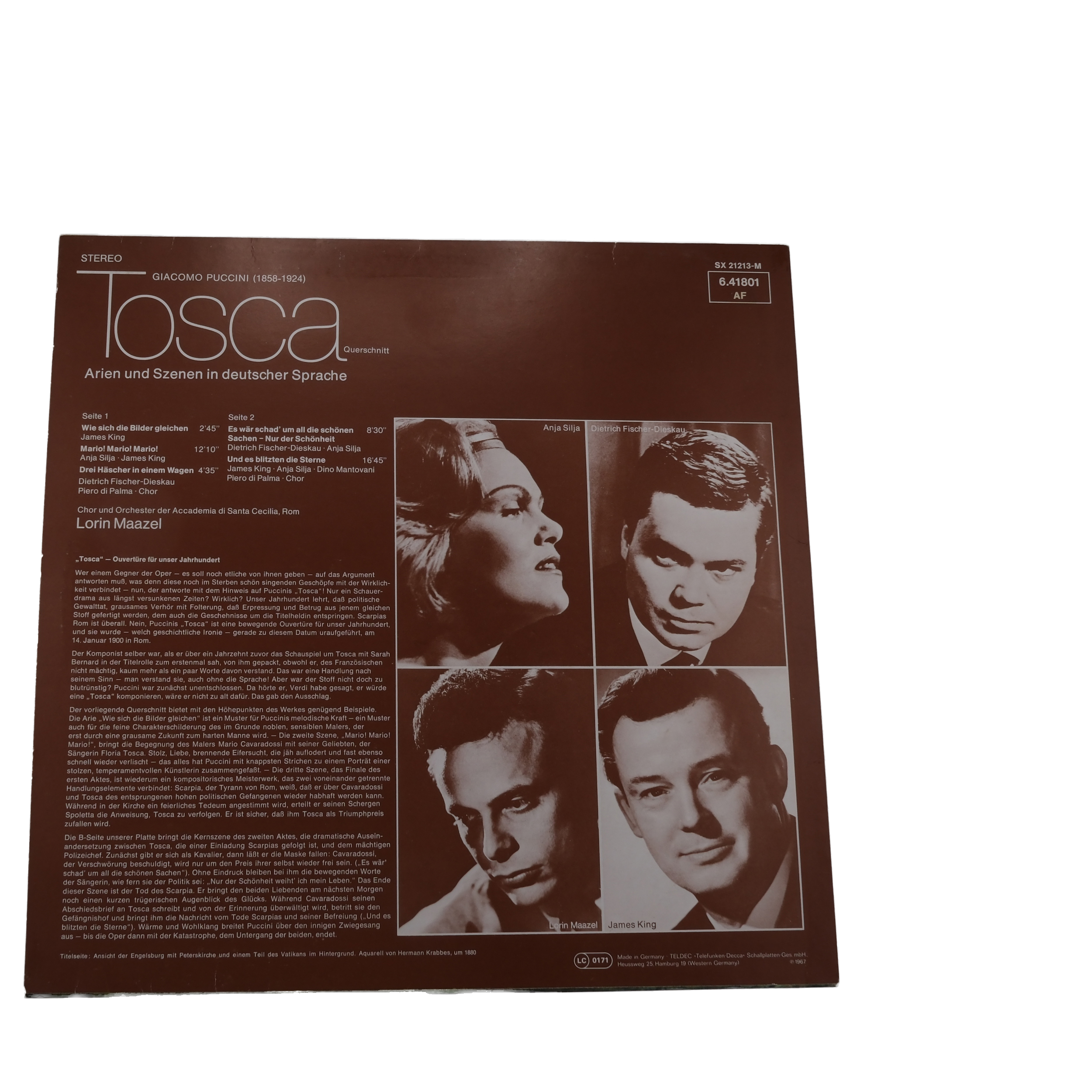 Giacomo Puccini Tosca 1964 Stereo Decca Anja Silja King – Image 2