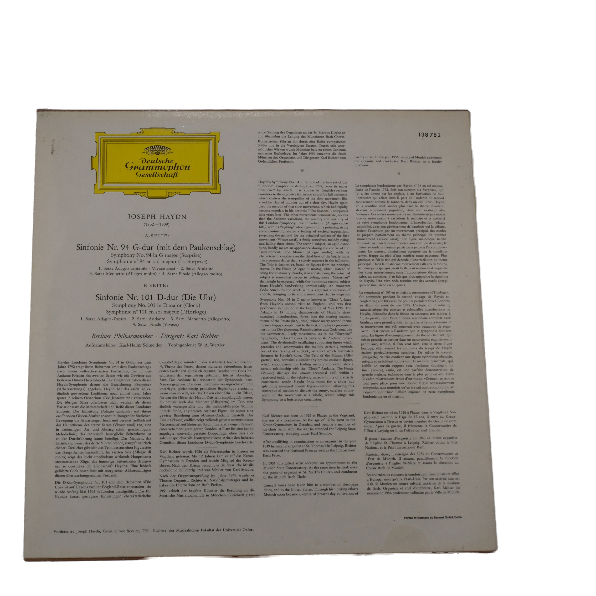 Haydn par Karl Richter: Symphonies 94 & 101 (1962) – Image 2