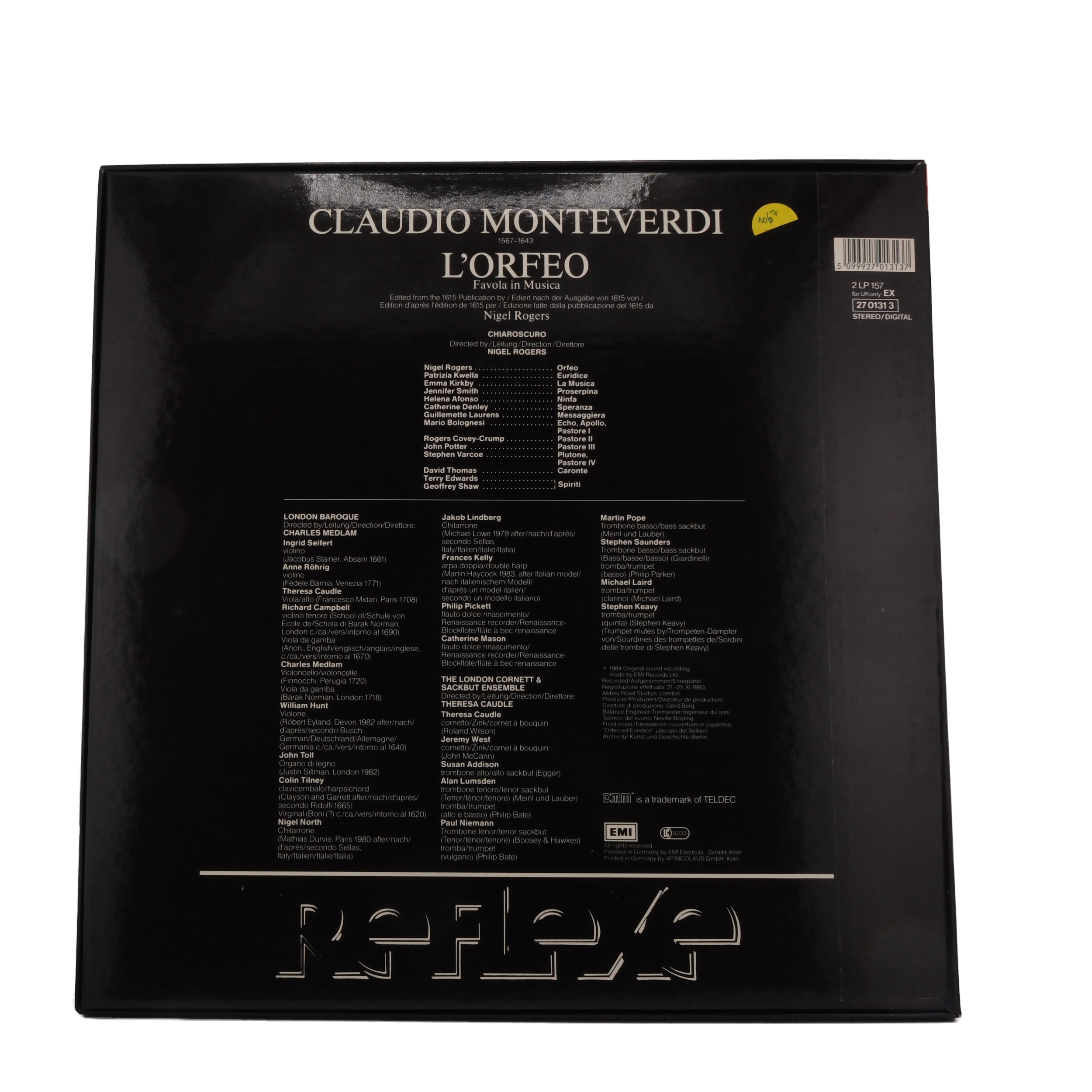 Monteverdi L'Orfeo 1984 Angel Records - Nigel Rogers – Image 2