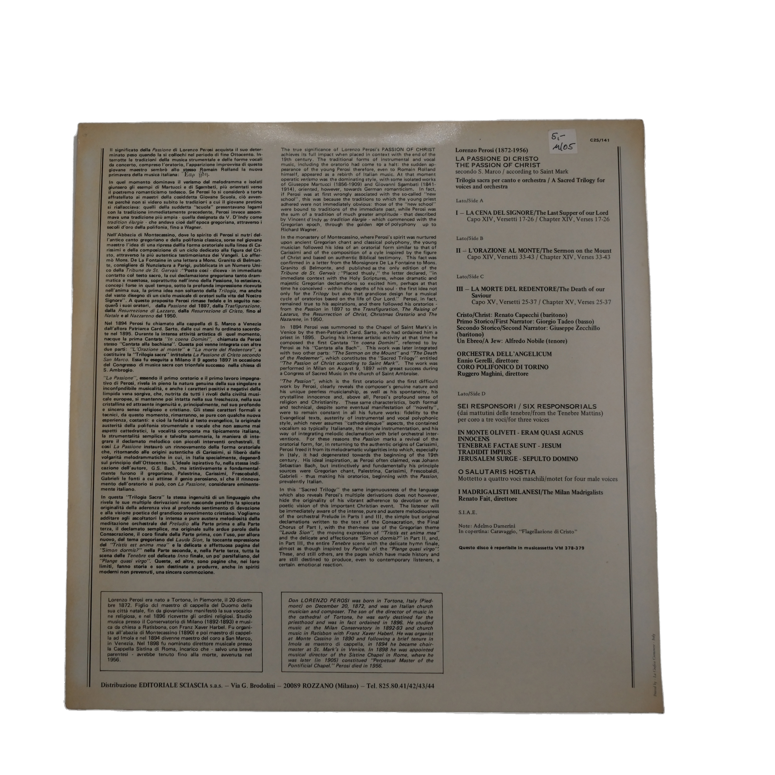 Lorenzo Perosi, Gerelli, La Passion du Christ, 1978