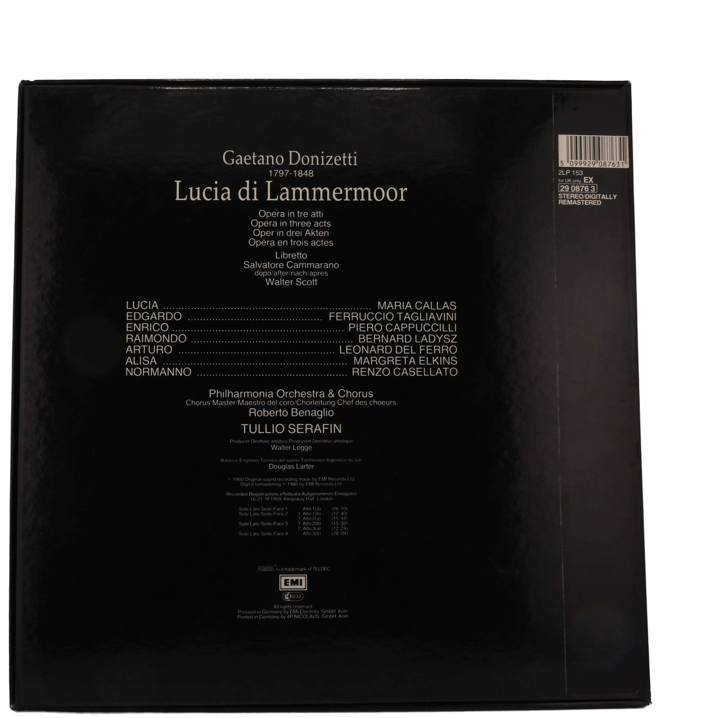 Donizetti - Lucia di Lammermoor - Serafin - Callas - EMI 1991 – Image 2