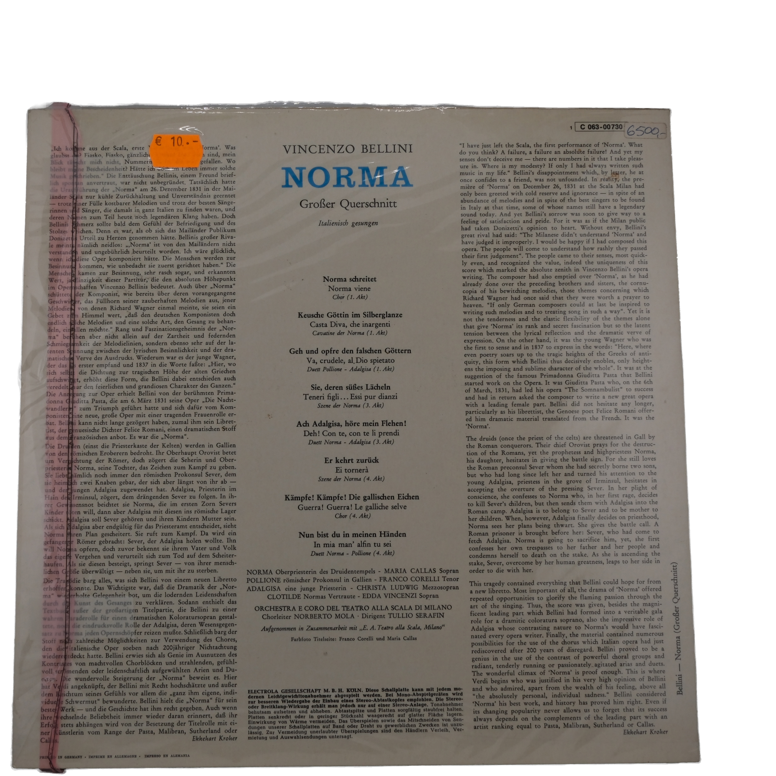 Bellini: Norma 1971 Callas, Corelli, Serafin - His Master's Voice – Image 2