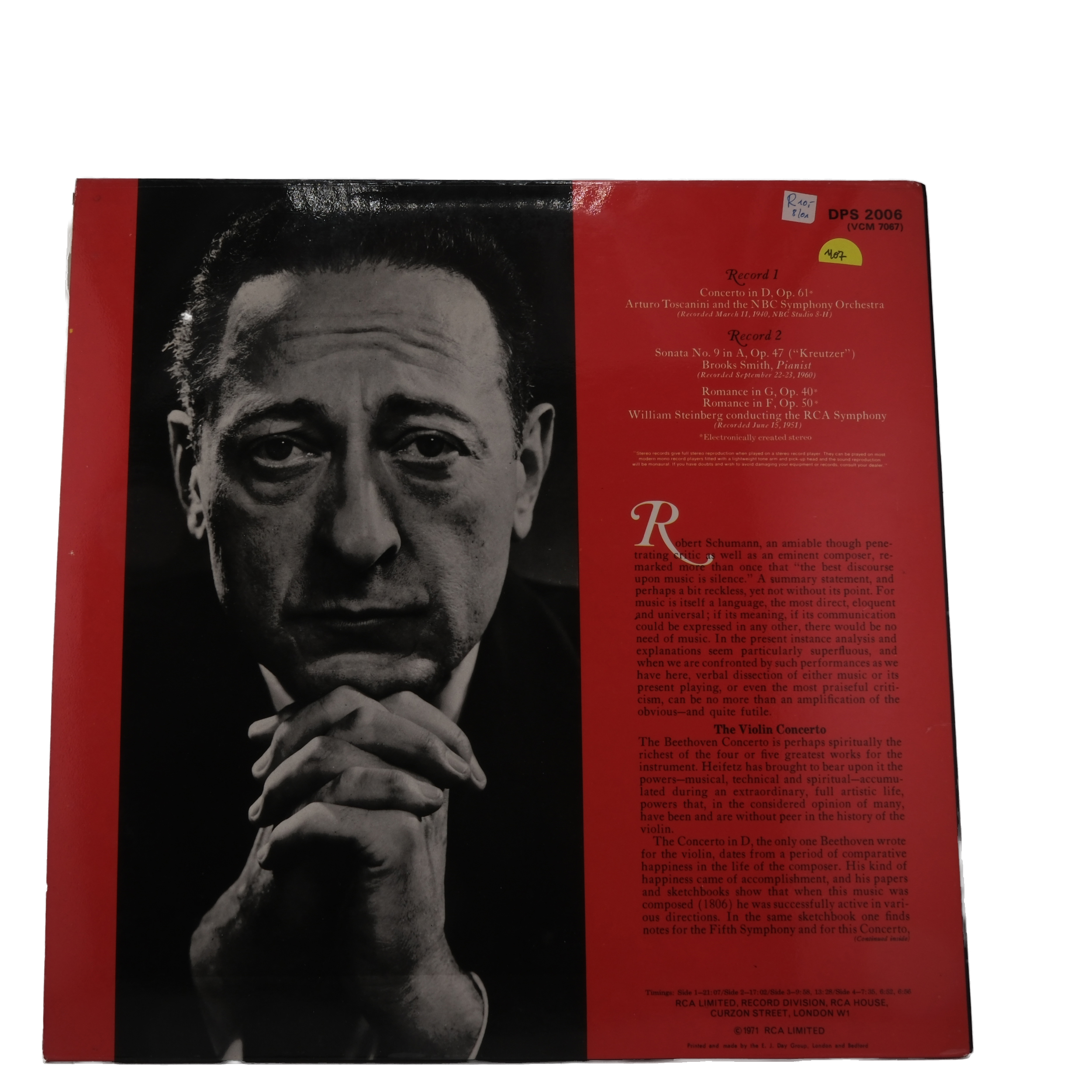 Beethoven: Toscanini, Brooks Smith - Concertos, Sonates 1970 – Image 2