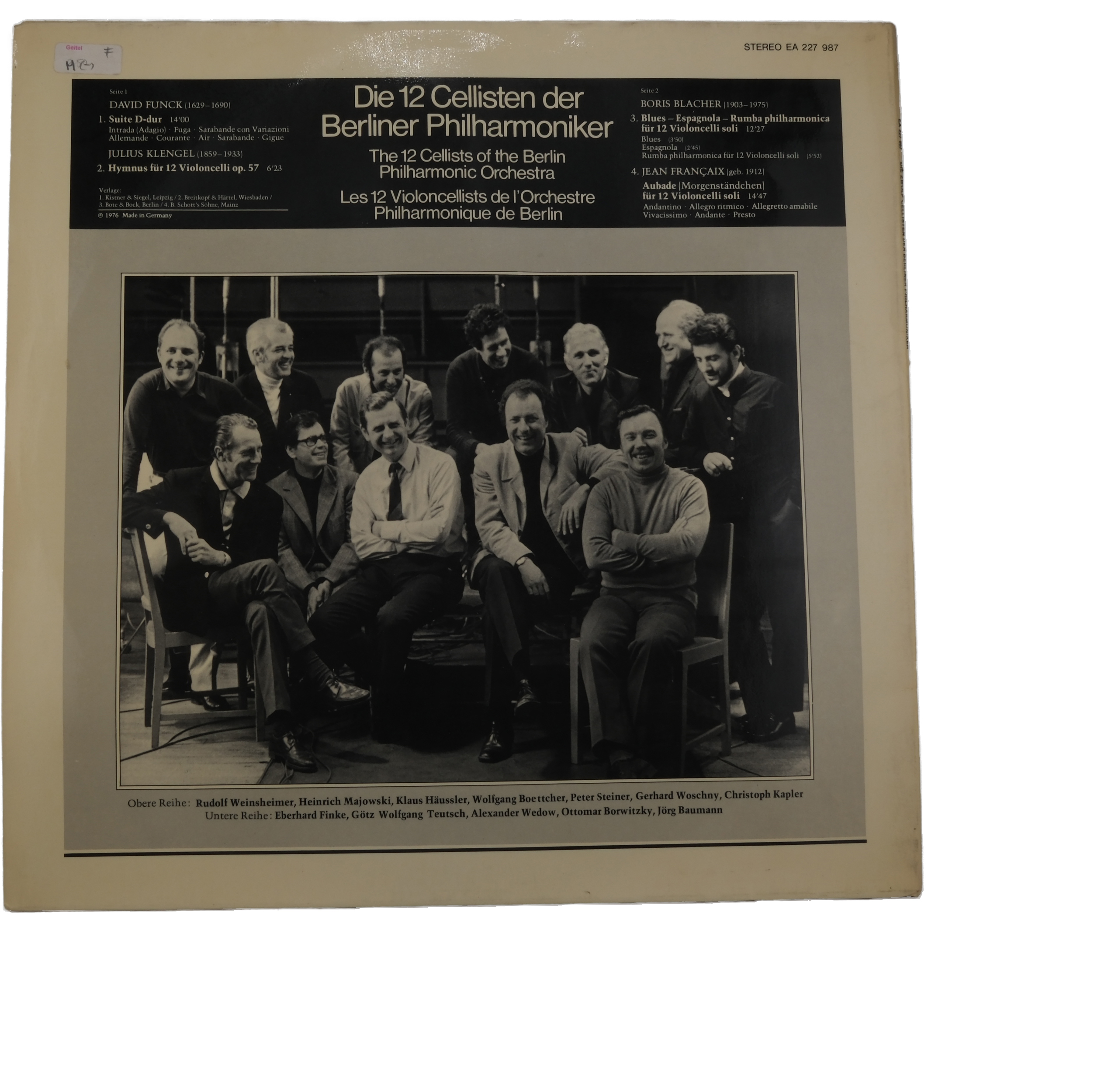 Funck Klengel Blacher Francaix Berliner Philharmoniker 1976 – Image 2
