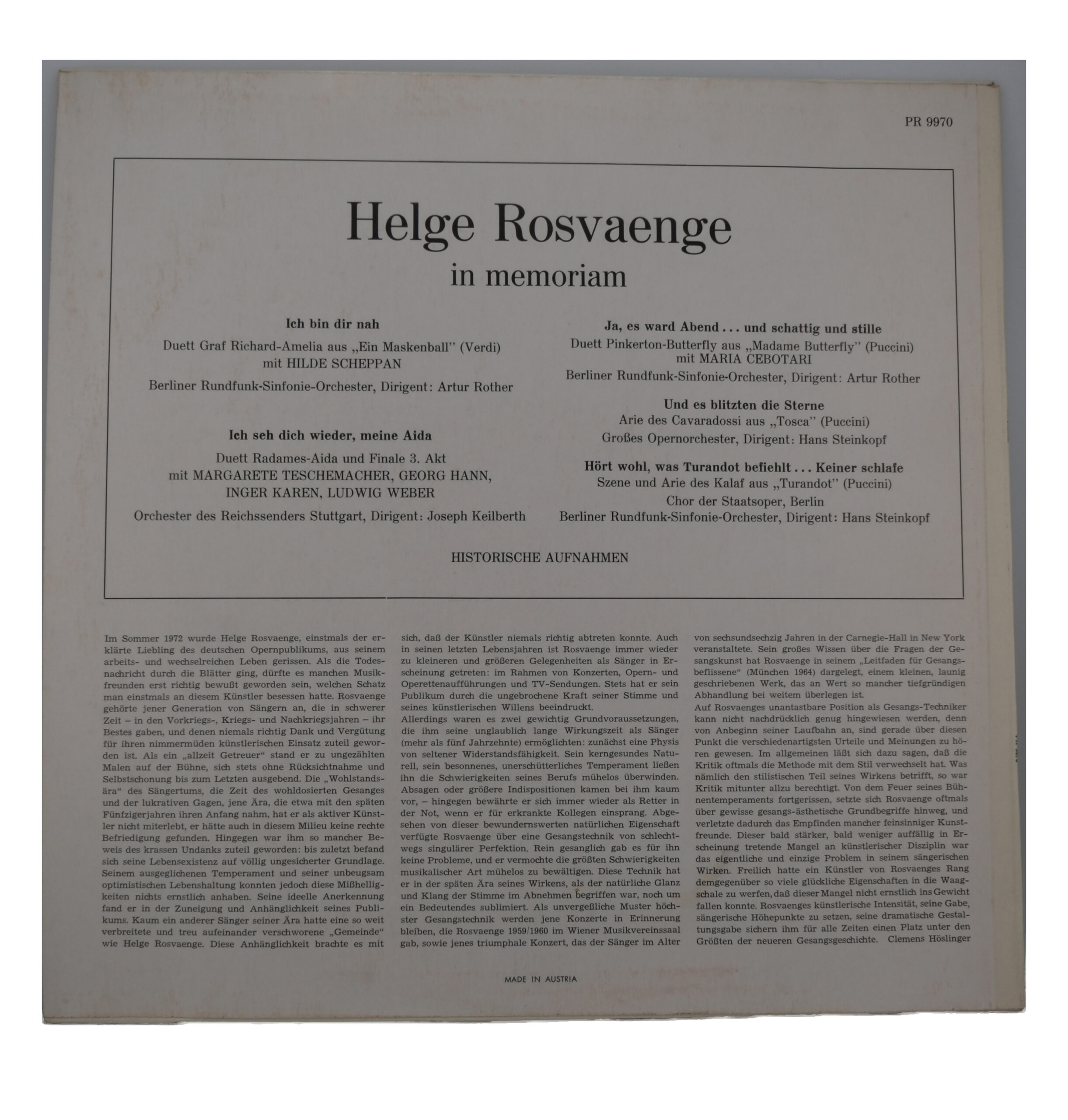 Helge Rosvaenge in memoriam – Preiser Records – Image 2