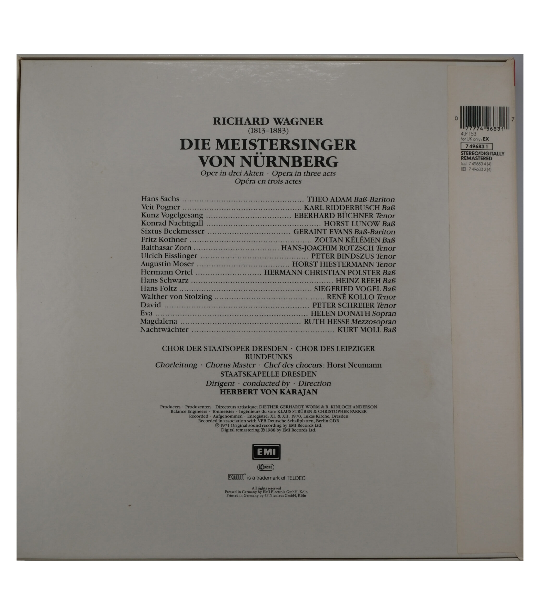 Wagner Karajan Les Maîtres Chanteurs Opéra 1988 – Image 2