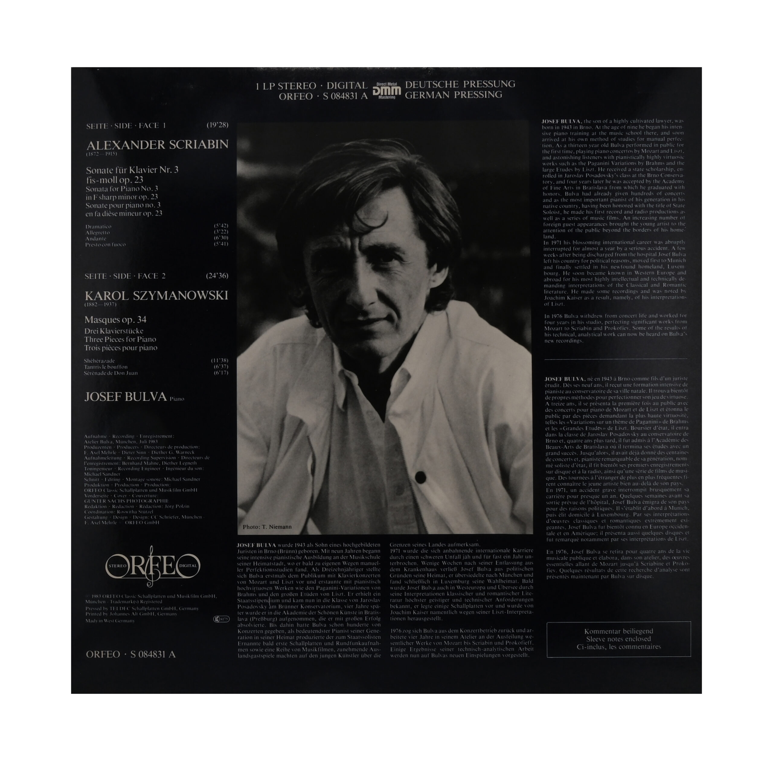 Scriabin Sonate Nr. 3 Josef Bulva & Szymanowski Masques 1983 – Image 2