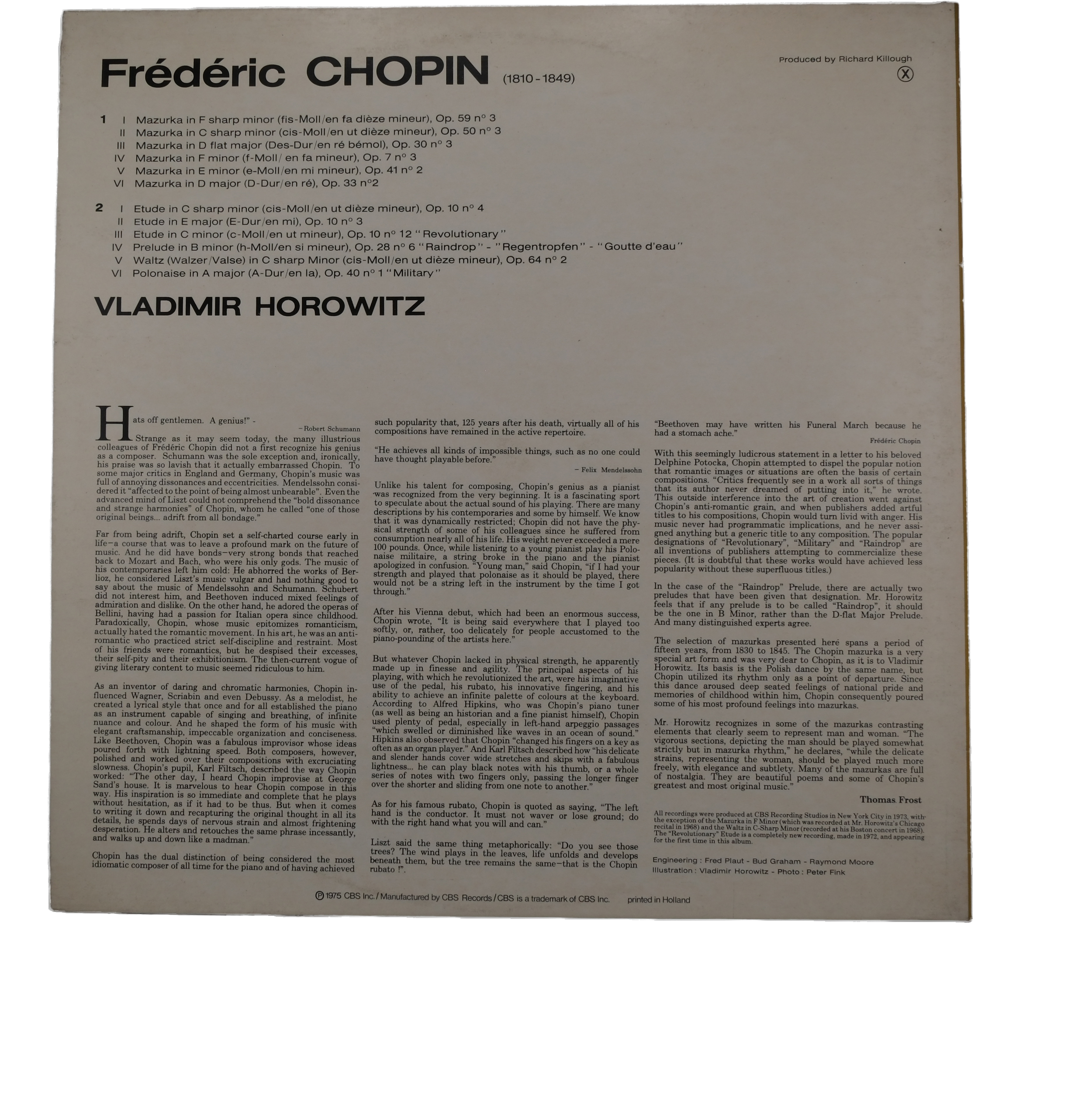 Chopin par Vladimir Horowitz Mazurkas et Études 1975 – Image 2