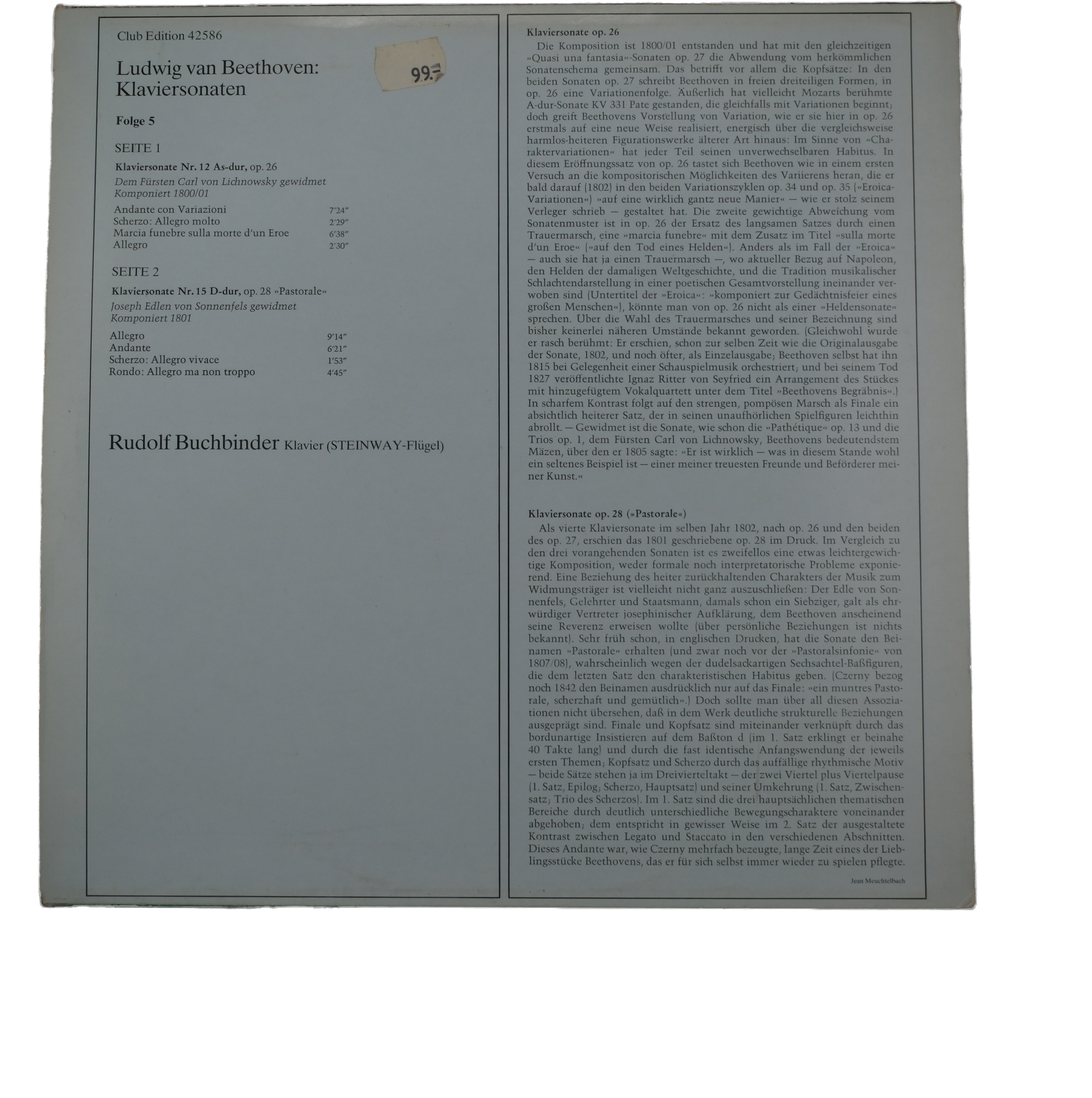 Beethoven Rudolf Buchbinder Œuvre Complète pour Piano 1984 TELDEC – Image 2