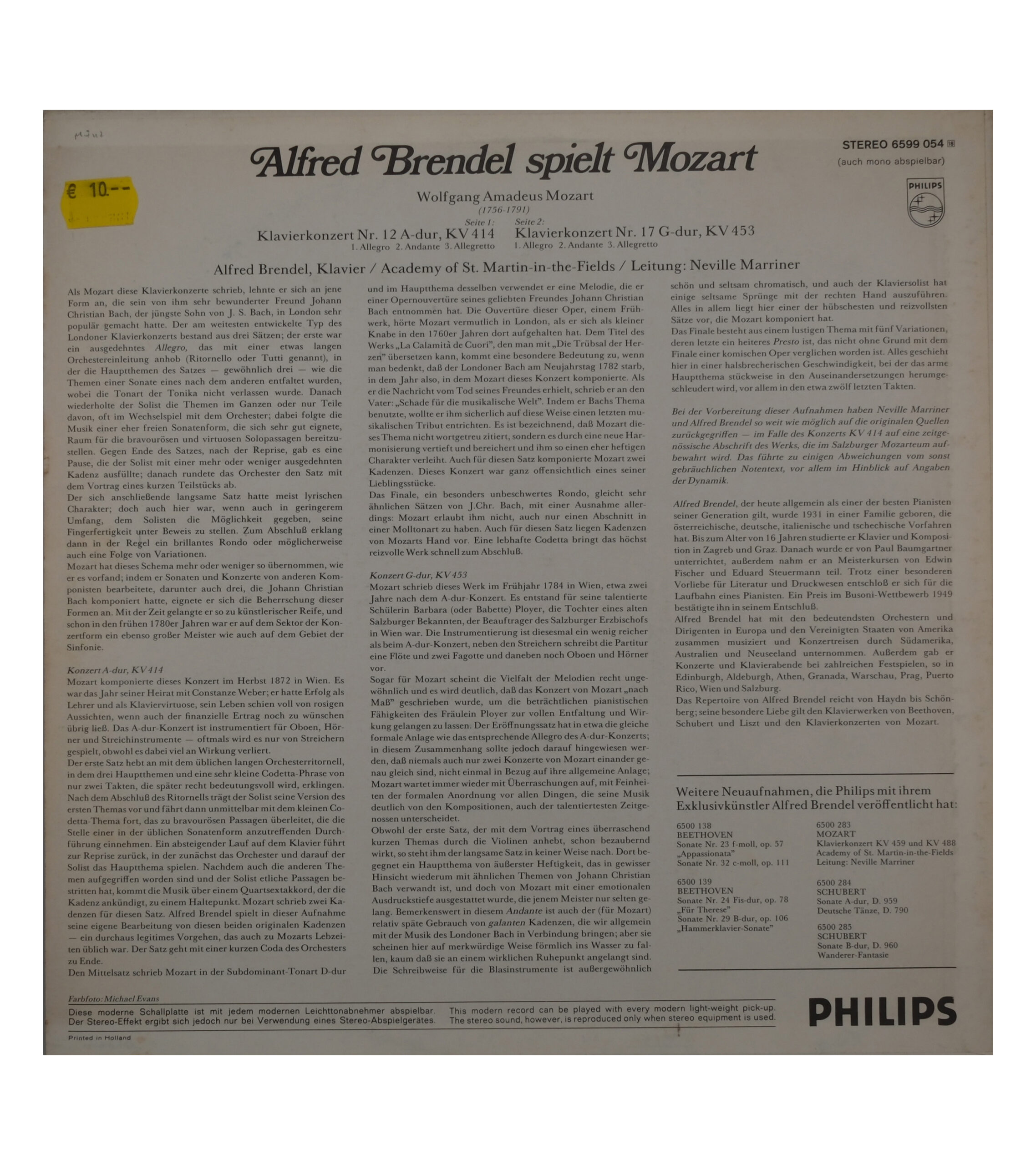 Mozart par Brendel, Marriner, Concertos pour piano KV 414 & 453 – Image 2