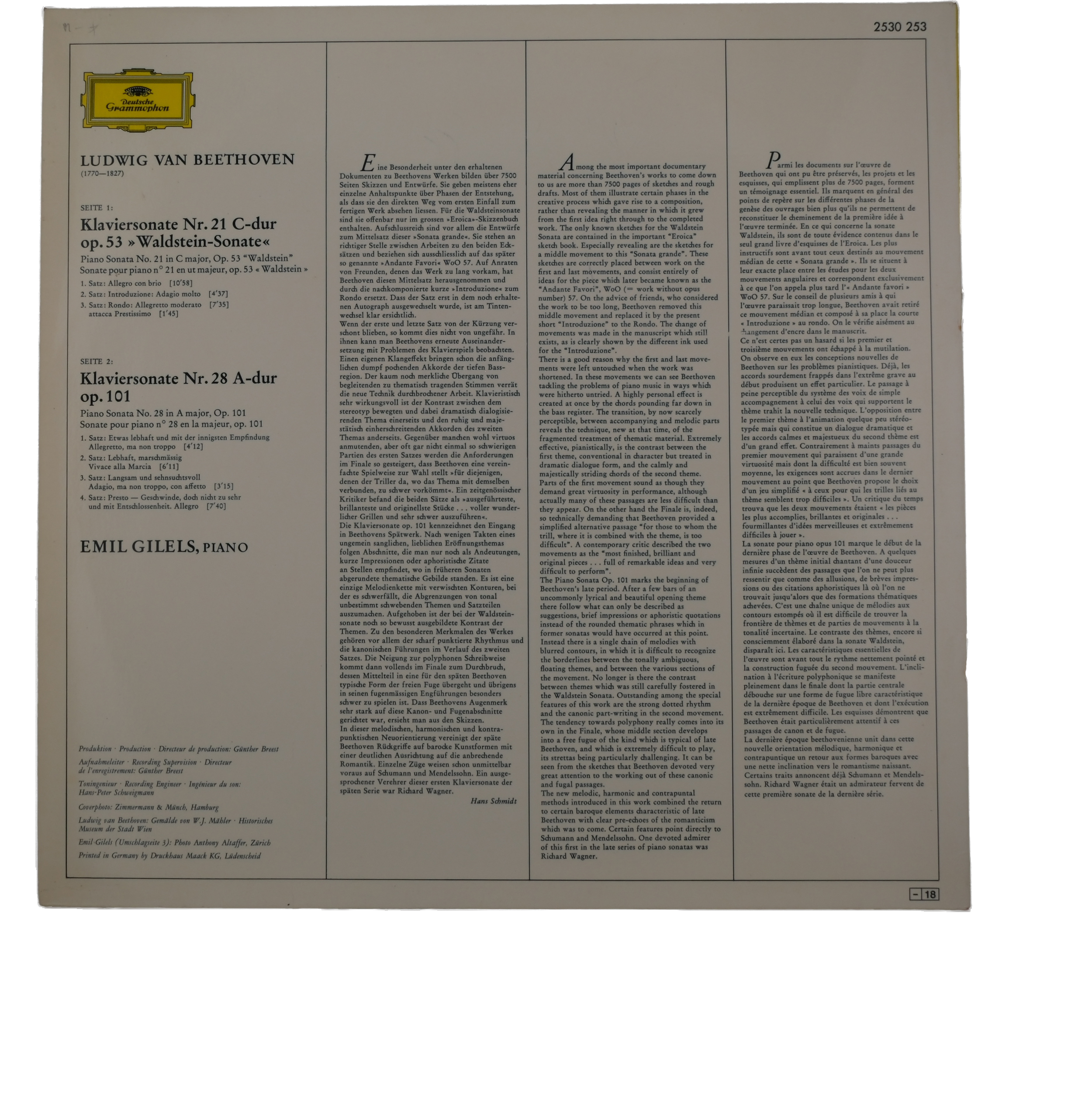 Beethoven, Waldstein et Sonate 28, 1972, Deutsche Grammophon – Image 2