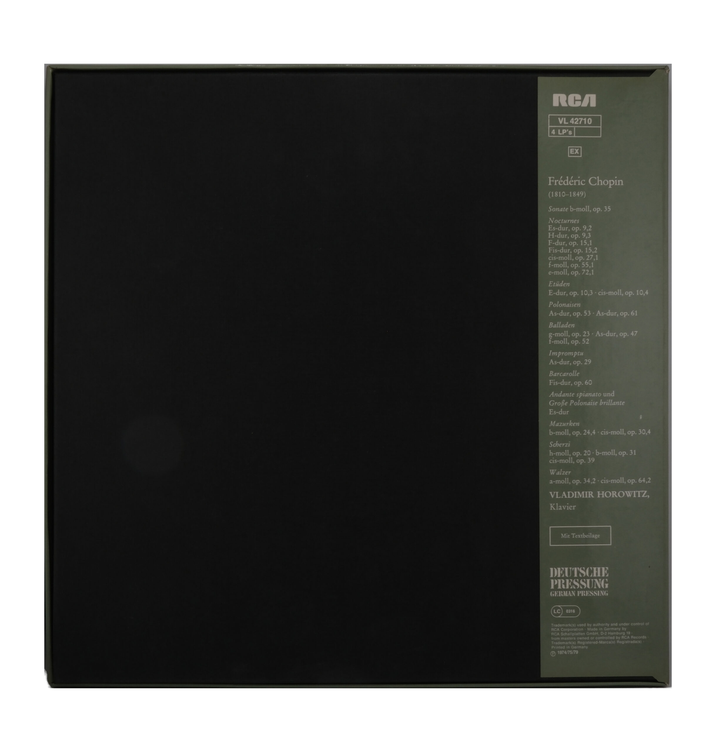 Chopin par Horowitz - Œuvres pour Piano - RCA 1979