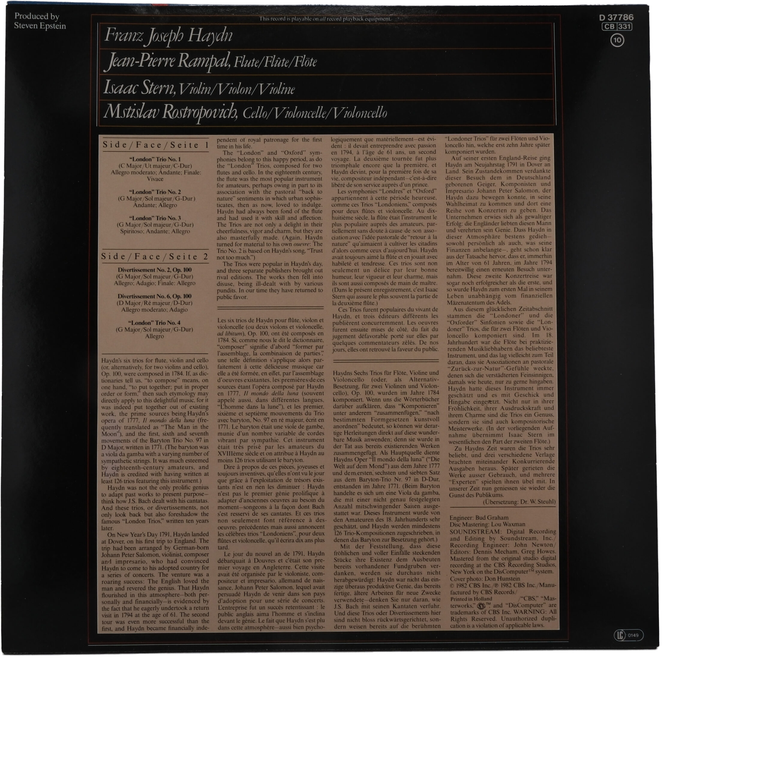 Haydn: "London" Trios & Divertissements (CBS Masterworks Digital)