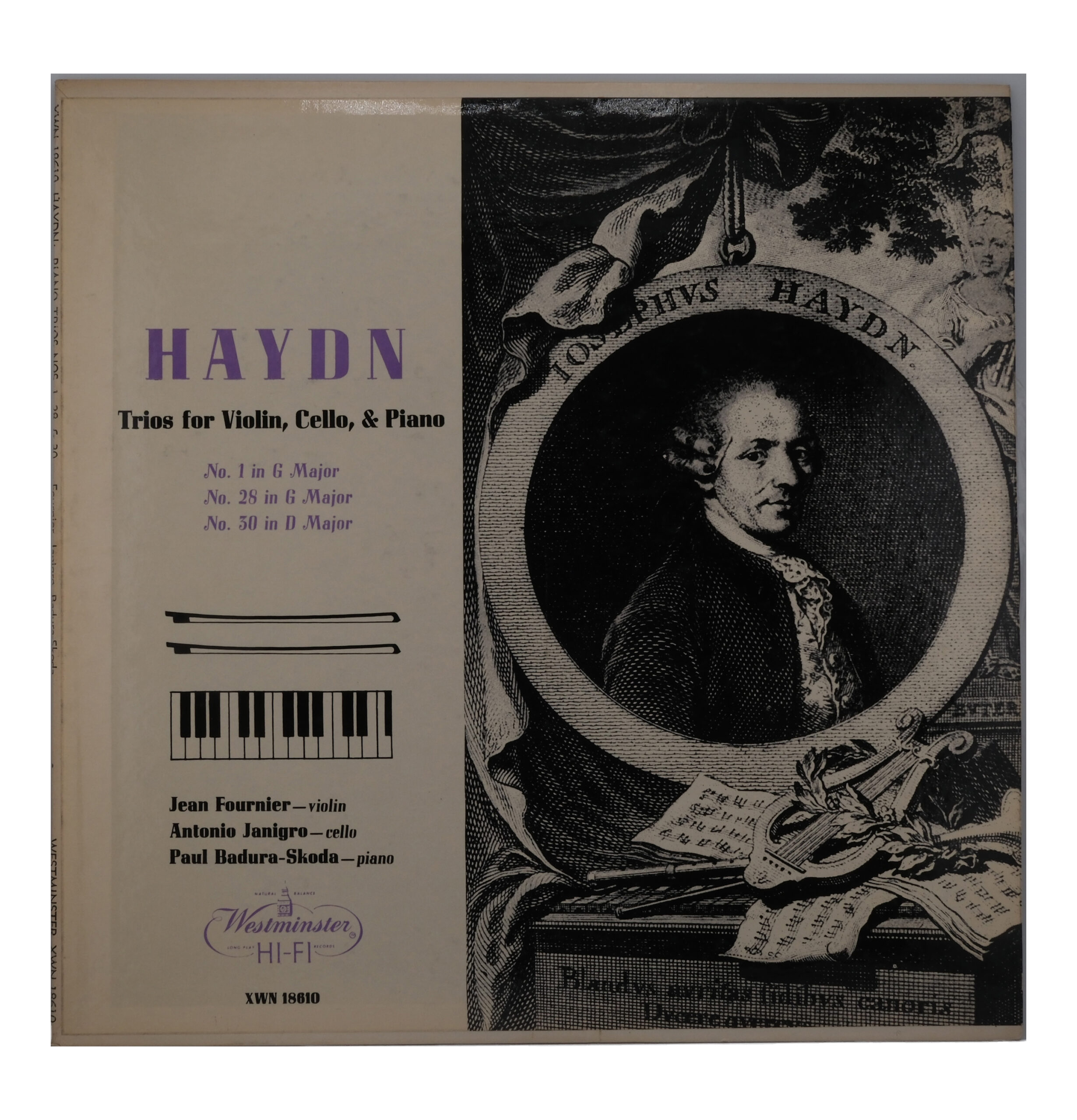Haydn: Trios par Fournier, Janigro, Badura Skoda, 1955