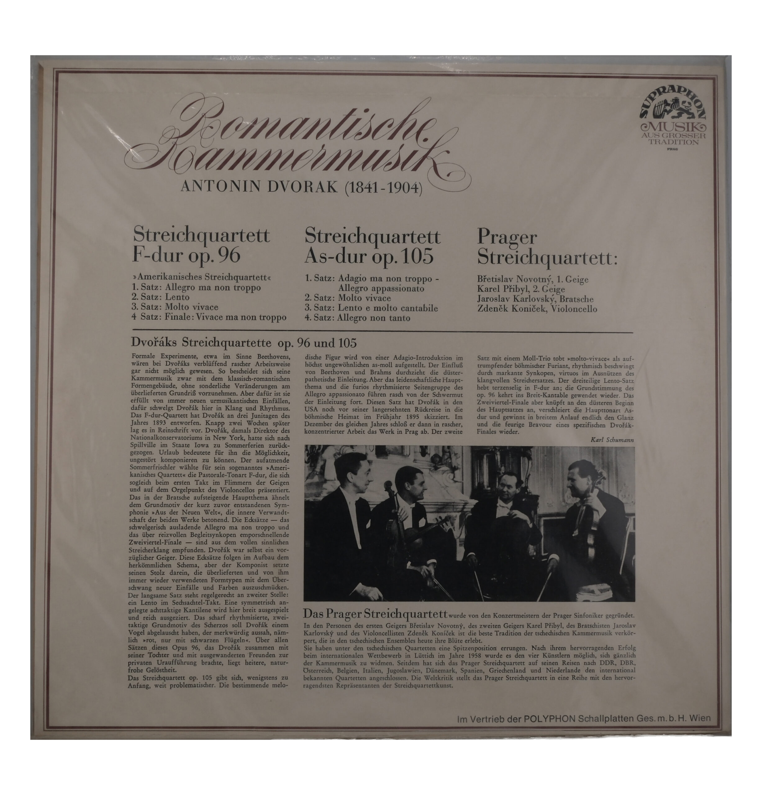 Dvorak, Prager Streichquartett - Quatuor Américain, 1967 – Image 2