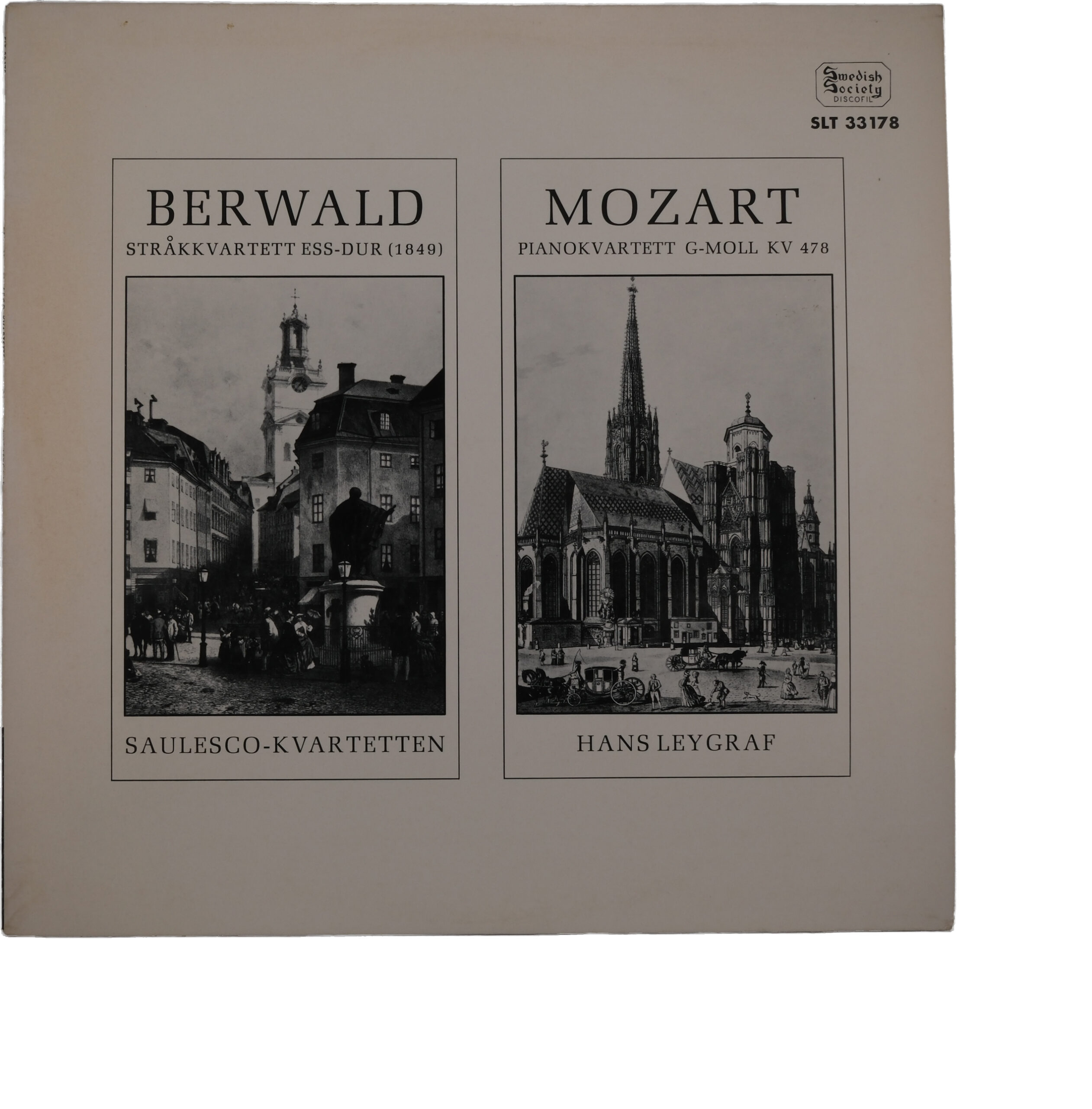 BERWALD MOZART Stråkkvartett Ess-dur Kvartett G-moll Stereo