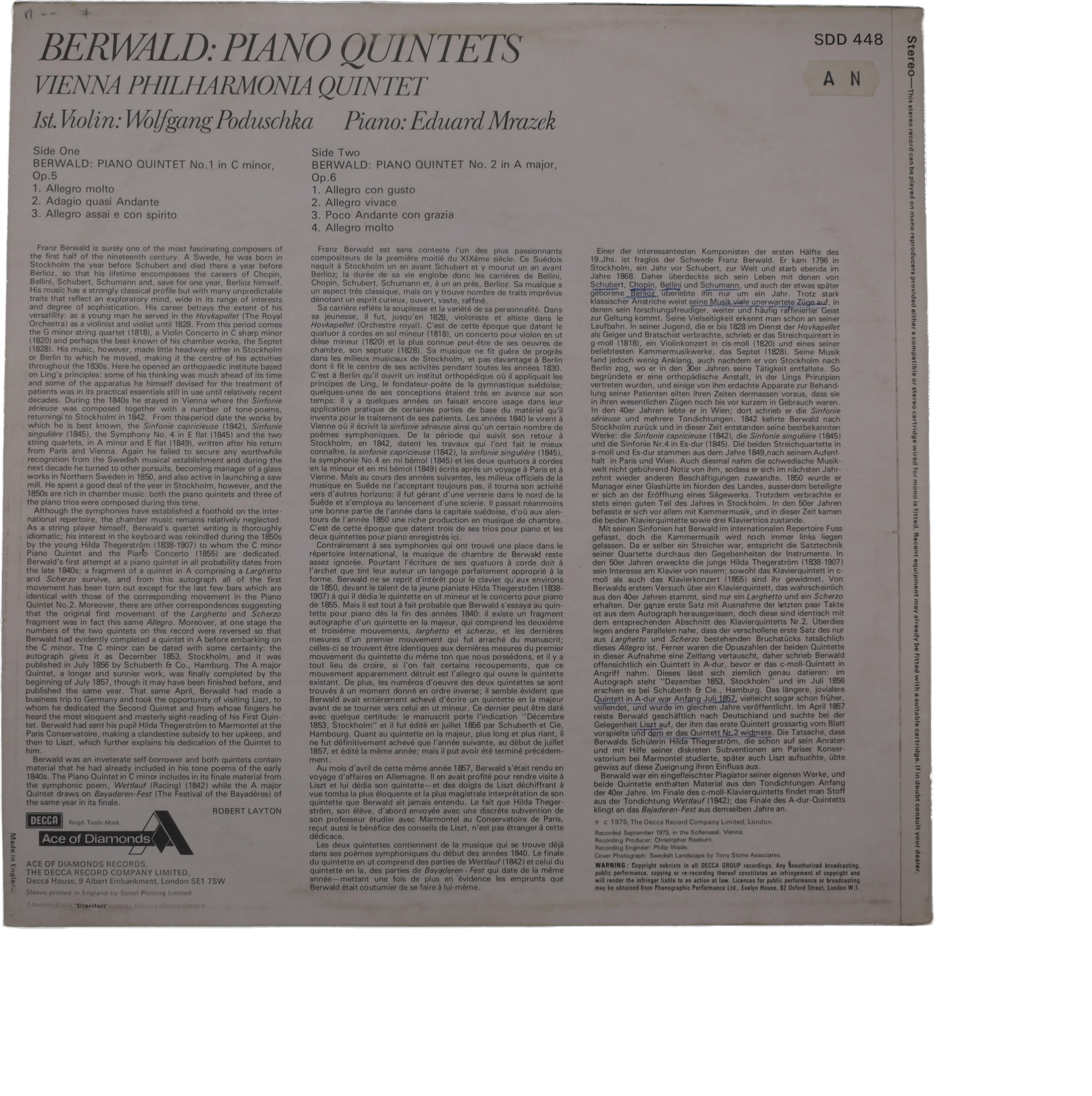 Berwald : Quintettes par Vienna Philharmonia Quintet (2000) – Image 2