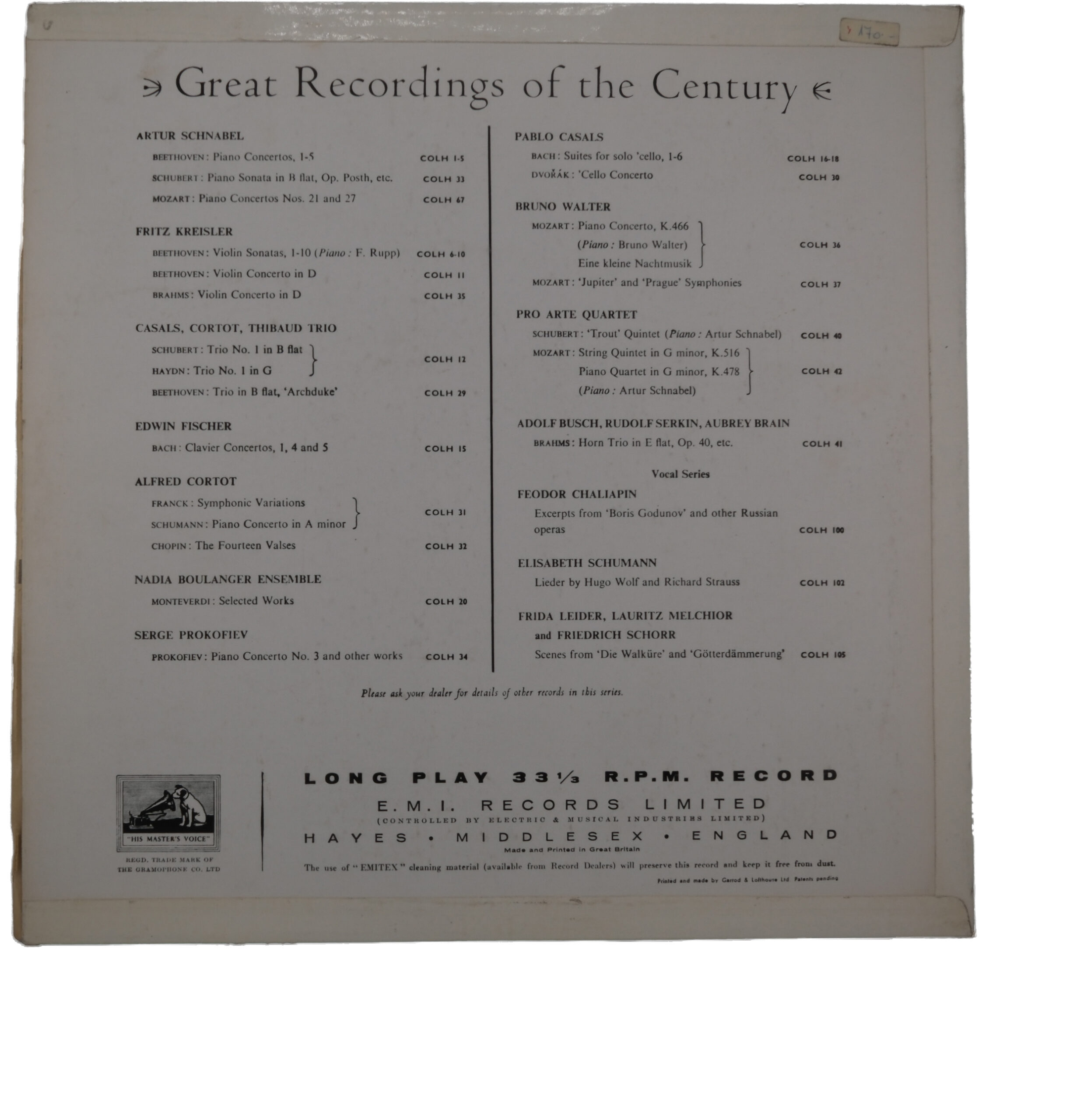 Beethoven Trio "Archiduc" Cortot Thibaud Casals 1958 – Image 2