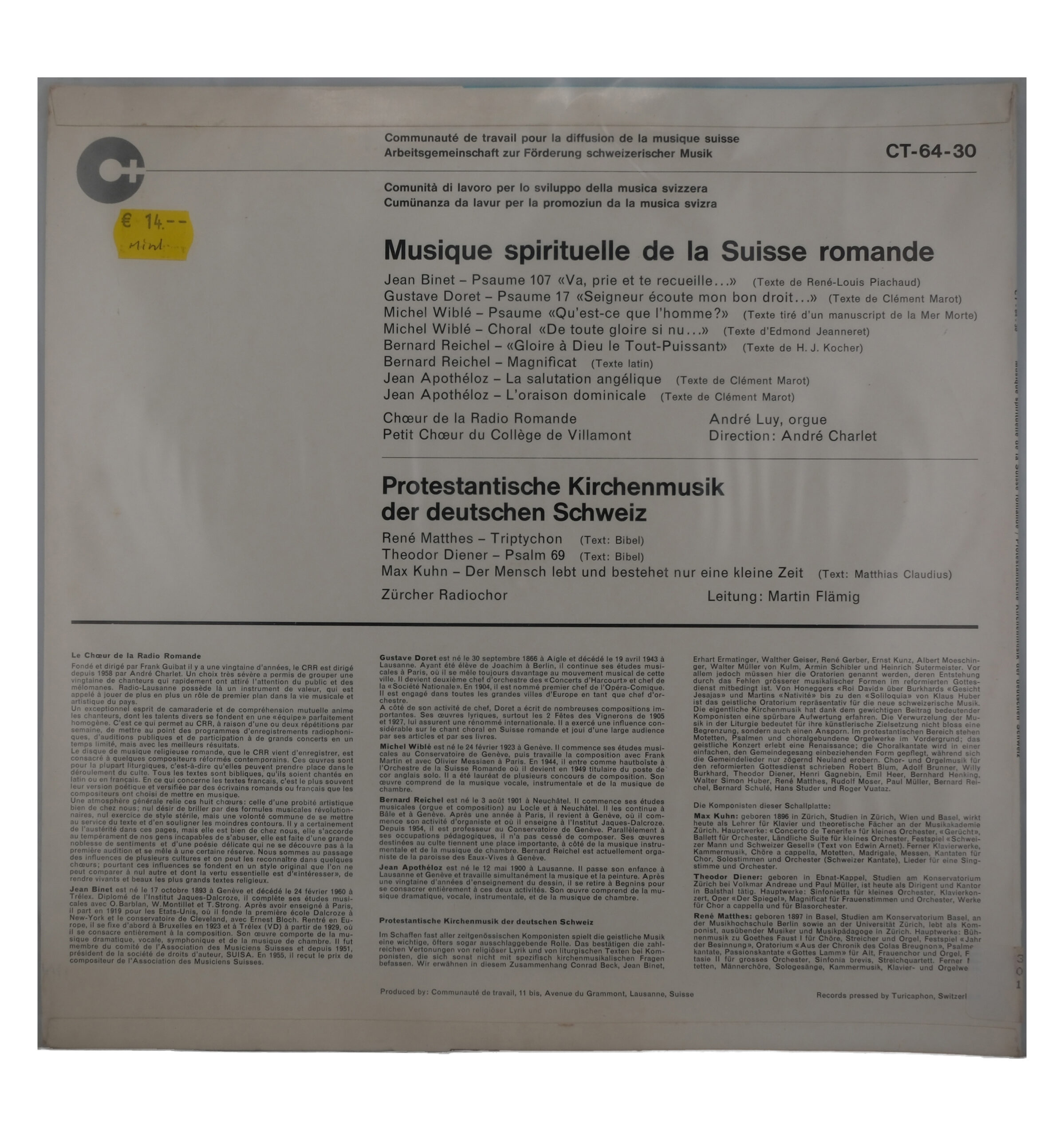 Andre Charlet Martin Flämig - Psaumes et Œuvres Chorales – Image 2