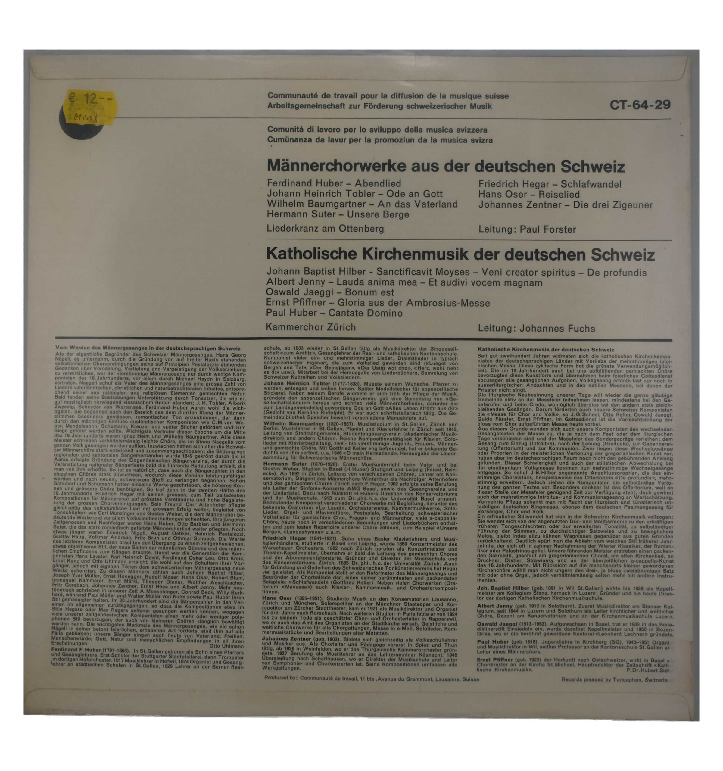 Œuvres Classiques - Liedekranz am Ottenberg - Communauté de Travail – Image 2