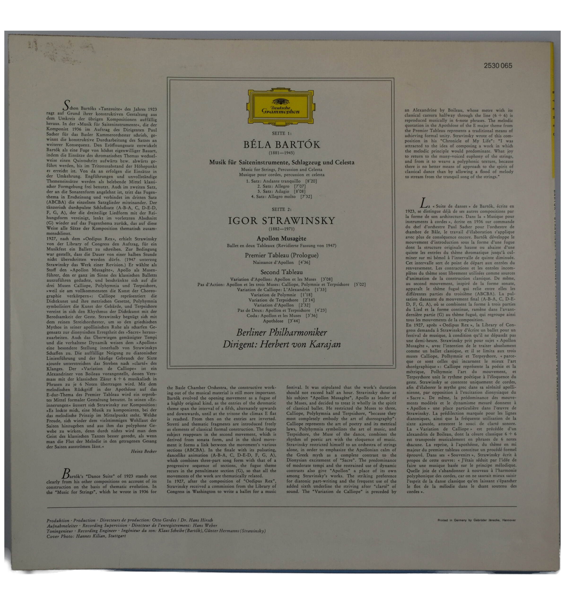 Strawinsky Bartók: Apollon Musagète - Karajan, 1973 – Image 2
