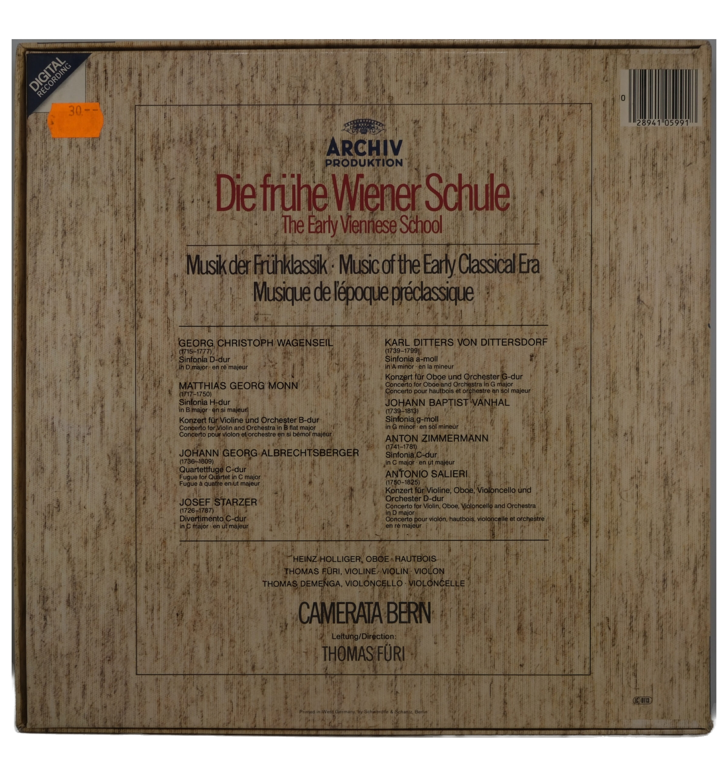Sinfonias & Concertos par Camerata Bern, Archiv Produktion – Image 2