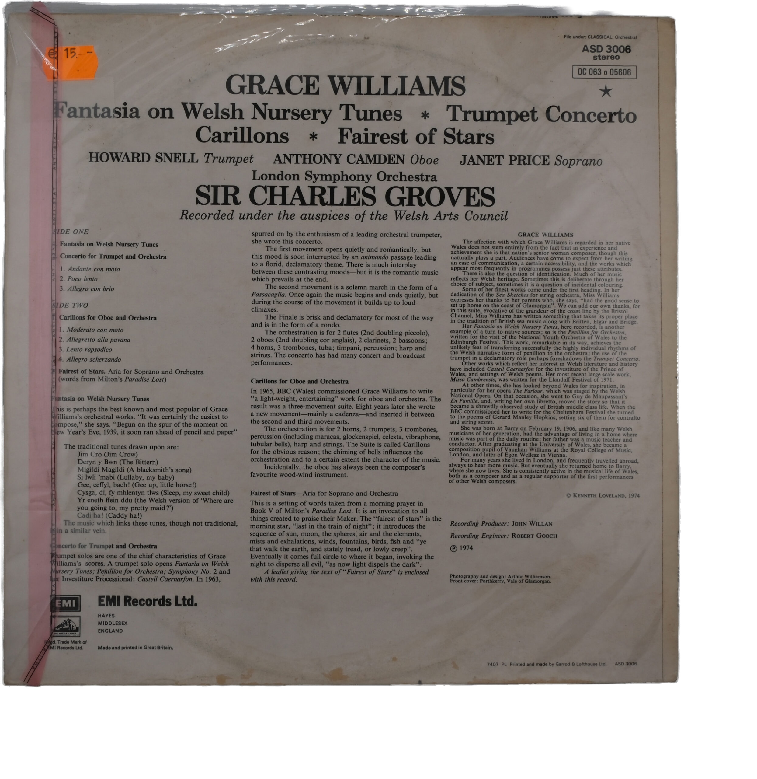 Grace Williams: Fantasia Groves/London SO 1974 HMVoice – Image 2