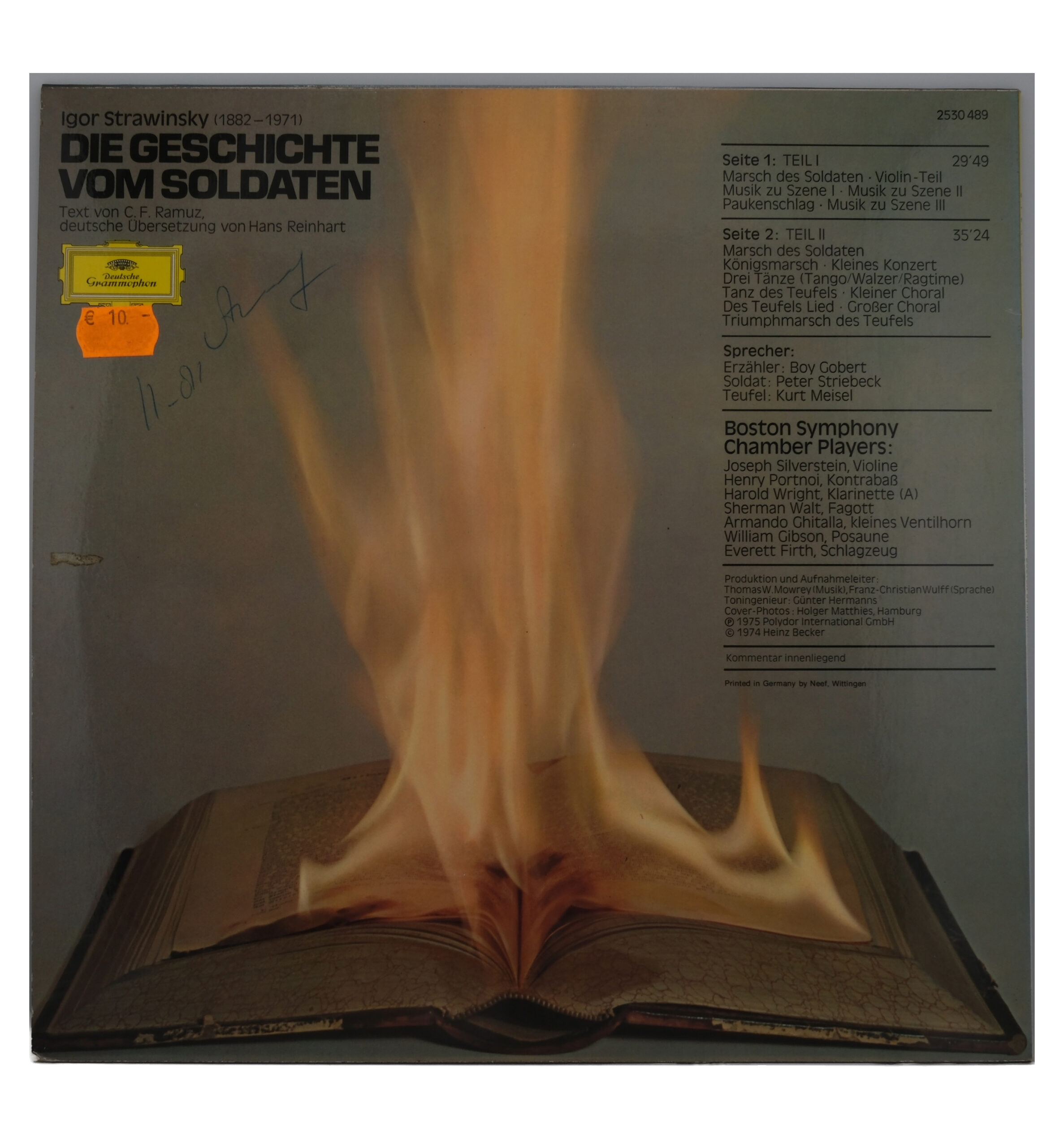 Stravinsky: Histoire du Soldat Gobert & Striebeck 1976