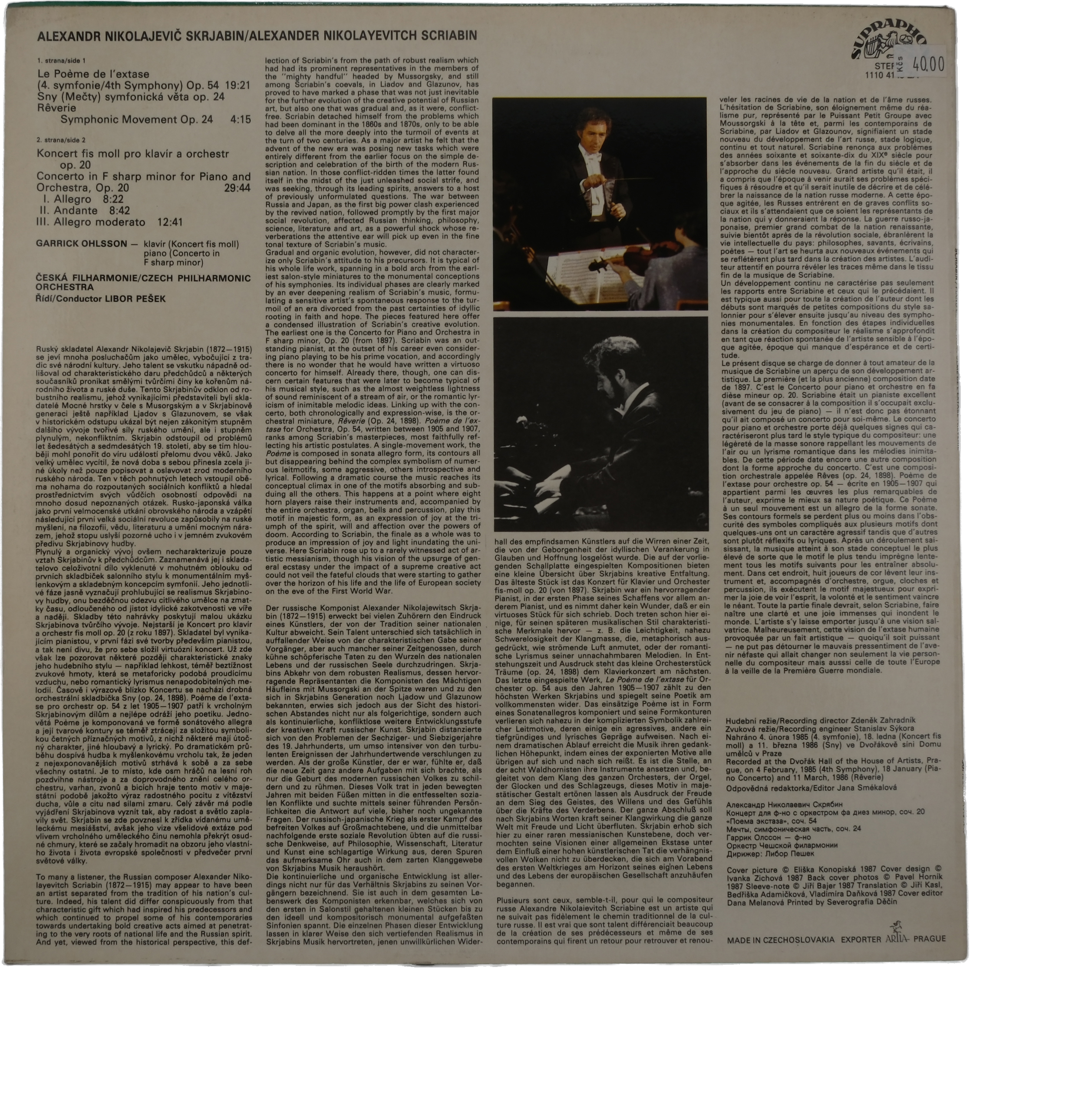 Scriabin: Libor Pesek, Ohlsson - Poème de l'Extase 1987 – Image 2