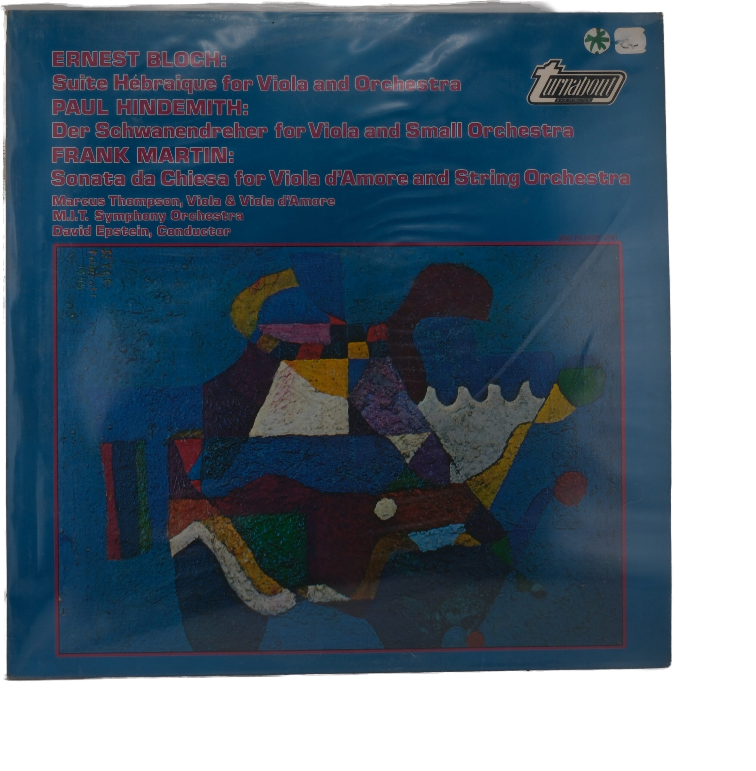 Bloch, Hindemith: Œuvres pour Alto - Marcus Thompson (1977)