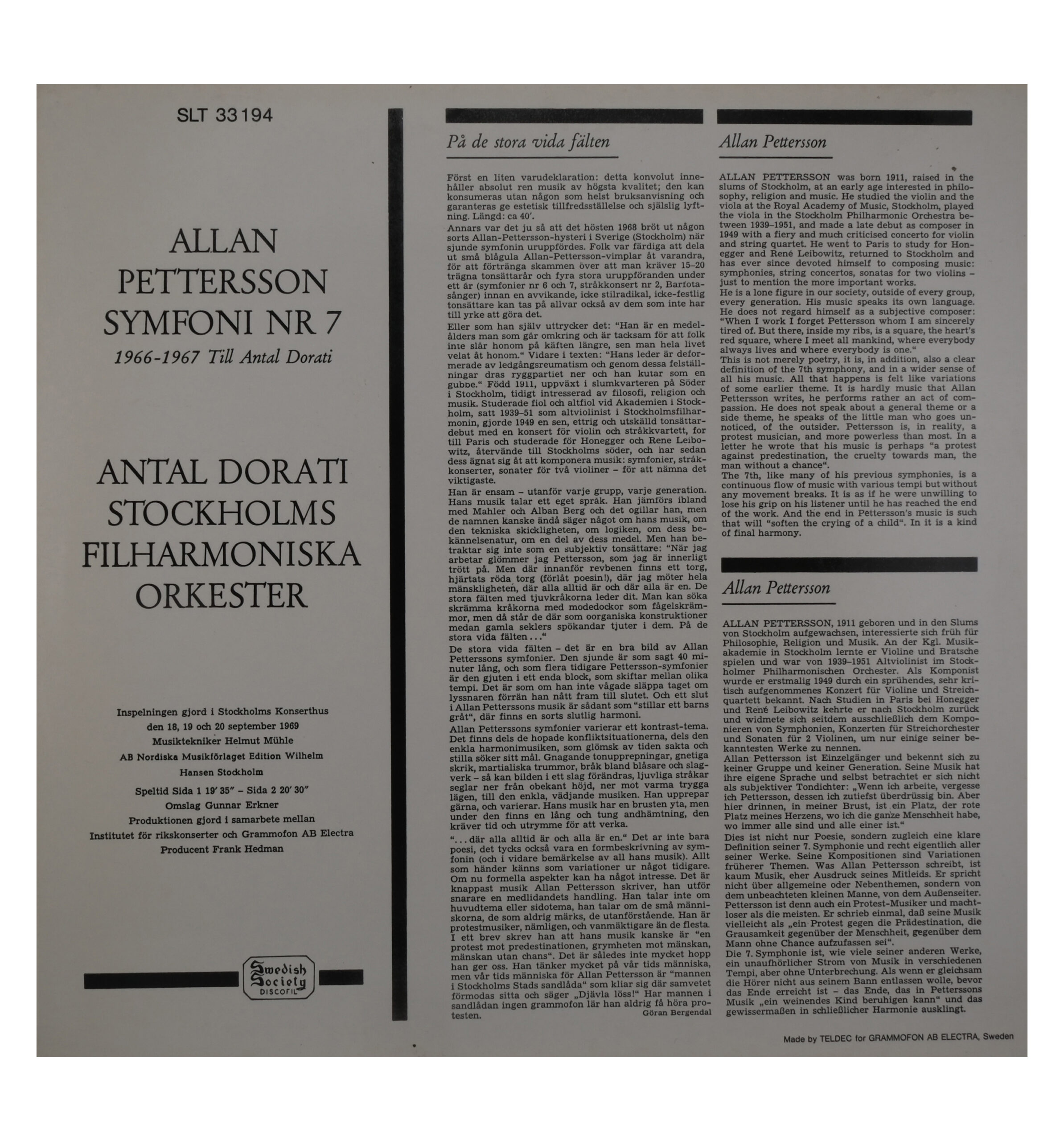 Allan Pettersson: Symphonie No 7, Antal Dorati, Orchestre – Image 2