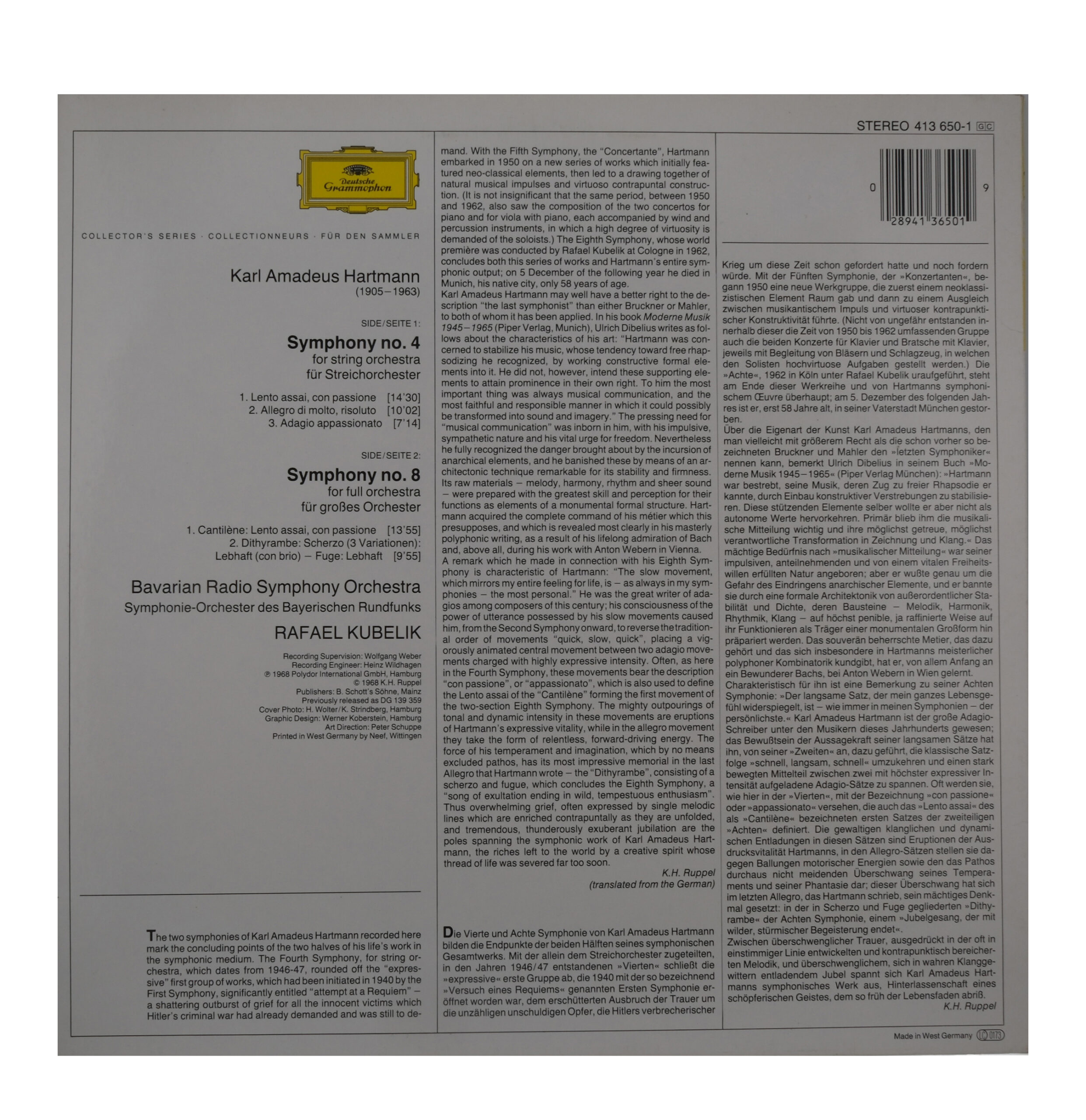 Hartmann: Symphonies Nos 4 & 8 - Kubelik, BRSO, 2018 – Image 2