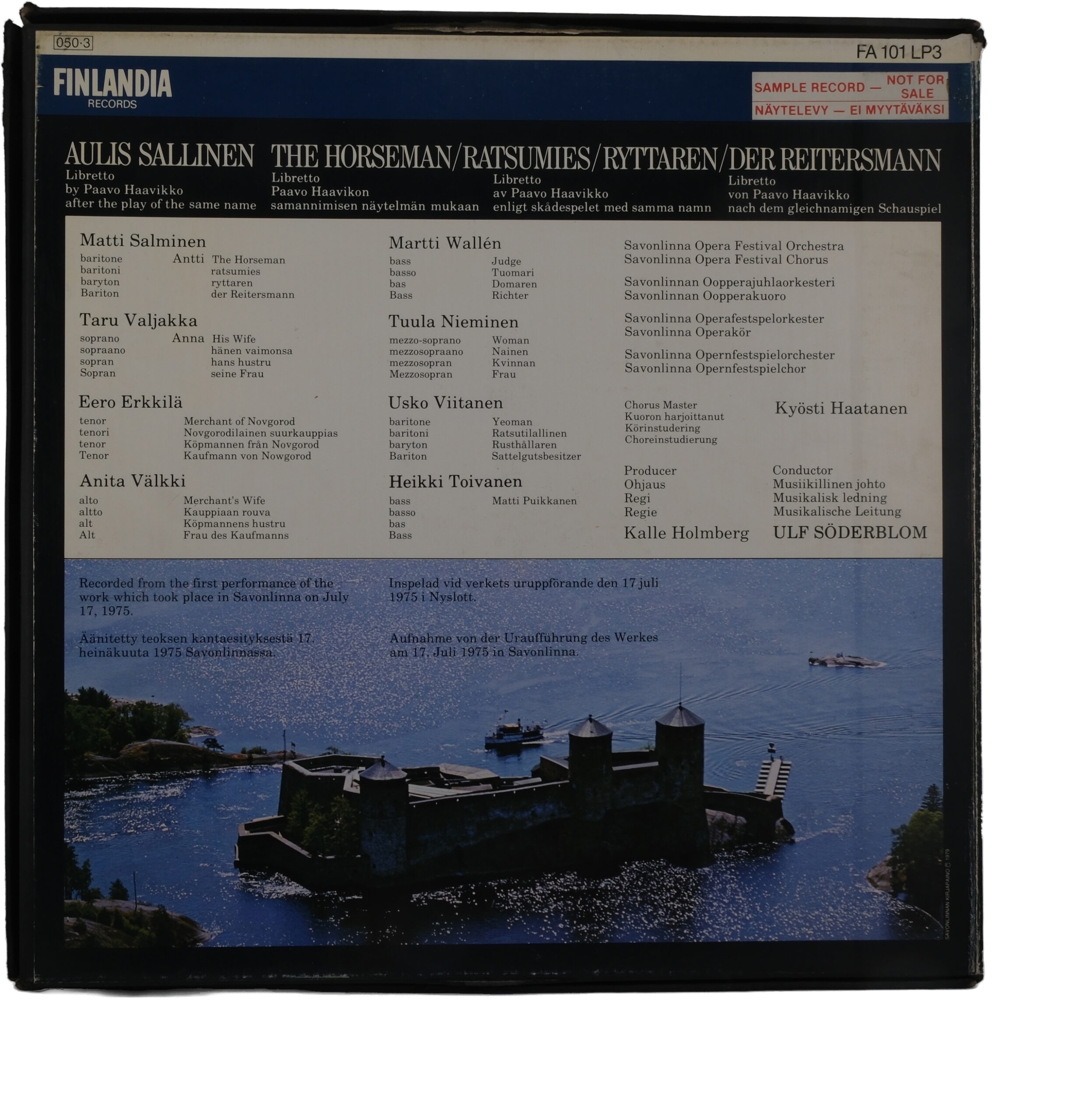 Aulis Sallinen - Le Cavalier Opéra 3 Actes 1979 Stereo – Image 2