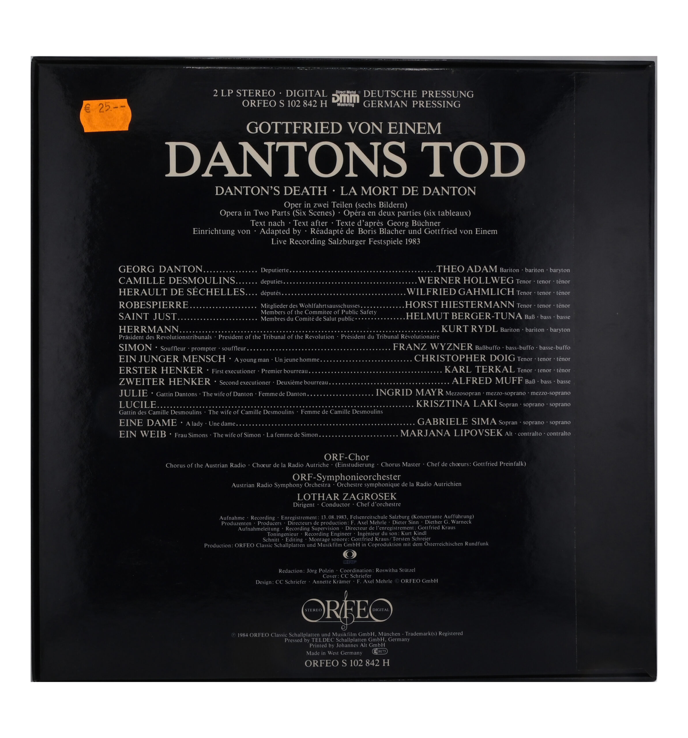 Gottfried von Einem - Dantons Tod (1984) Stereo - Orfeo (2) – Image 2