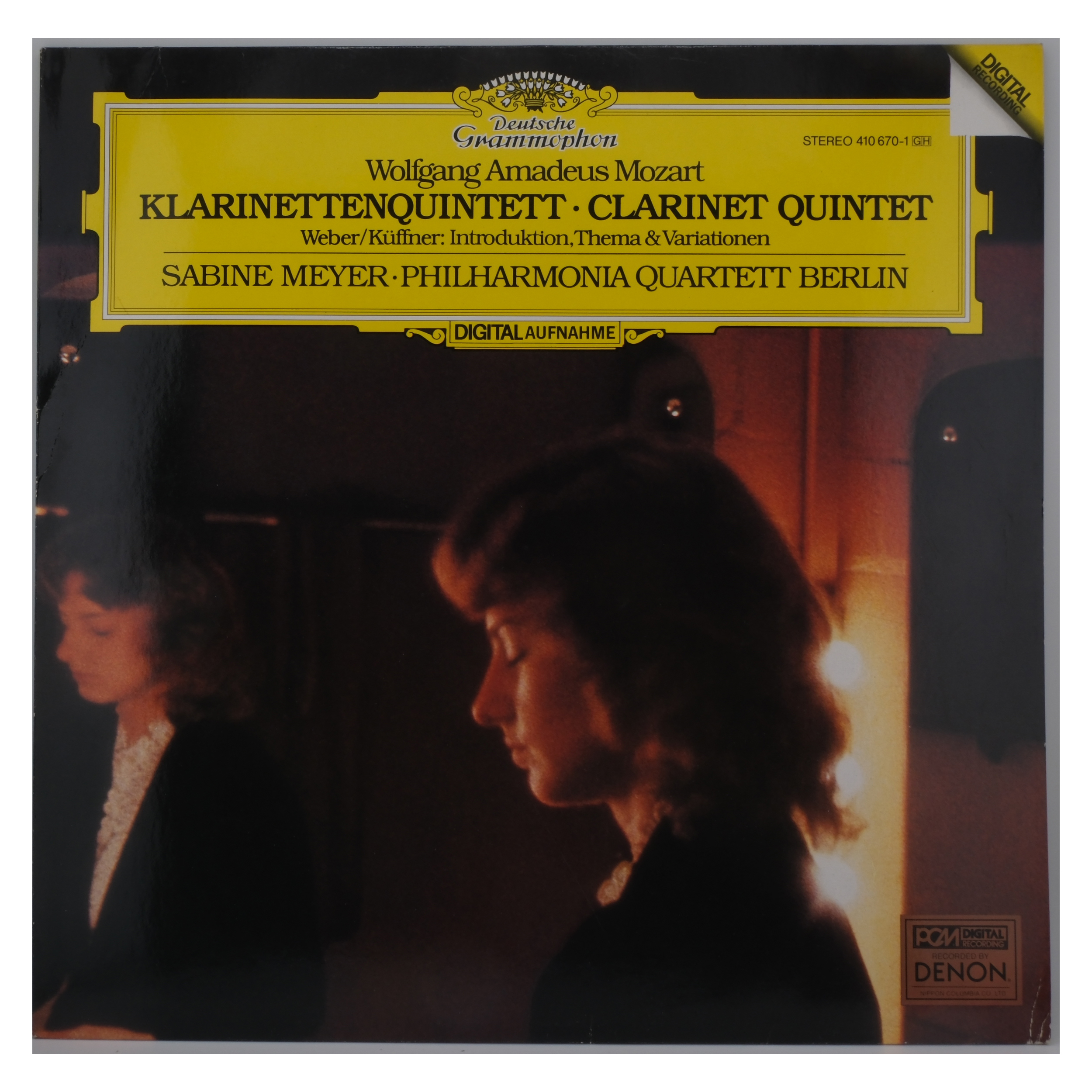 Mozart Sabine Meyer Quintette Clarinet 1983 Deutsche Gram.
