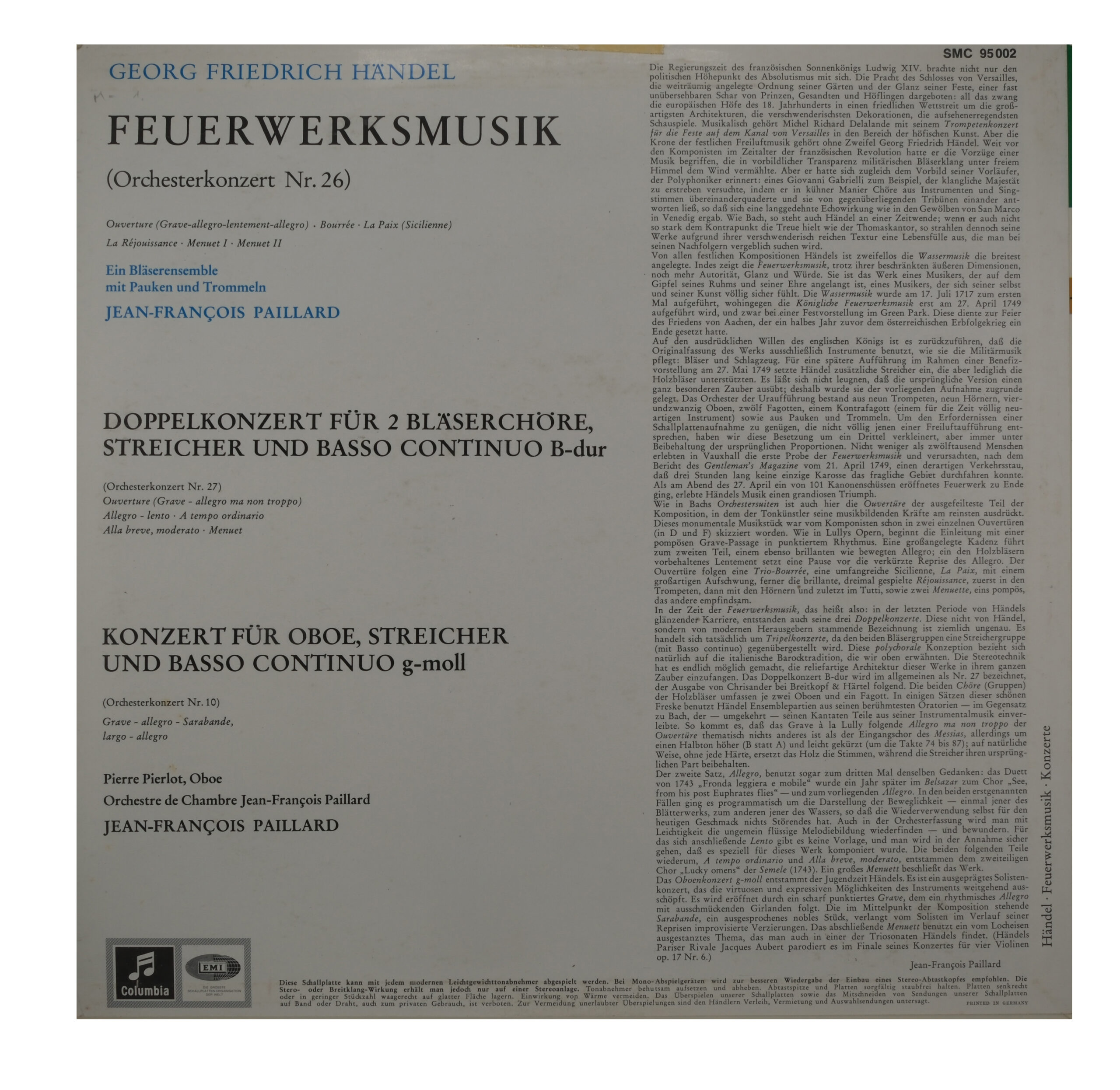 Händel par Paillard & Pierlot : Musique pour les Feux d'artifice