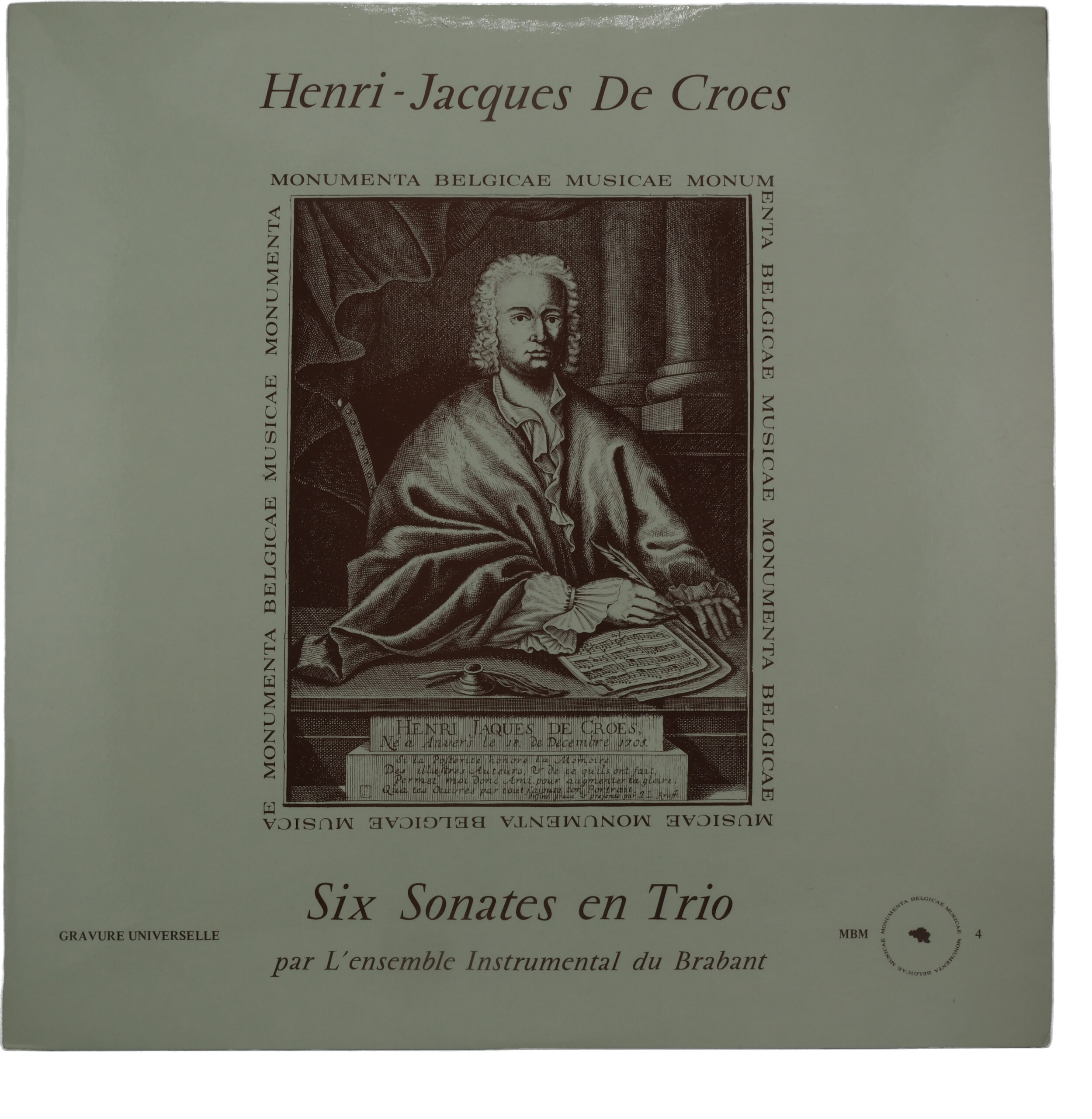Henri Jacques De Croes Sonates - Monumenta Belgicae Musicae