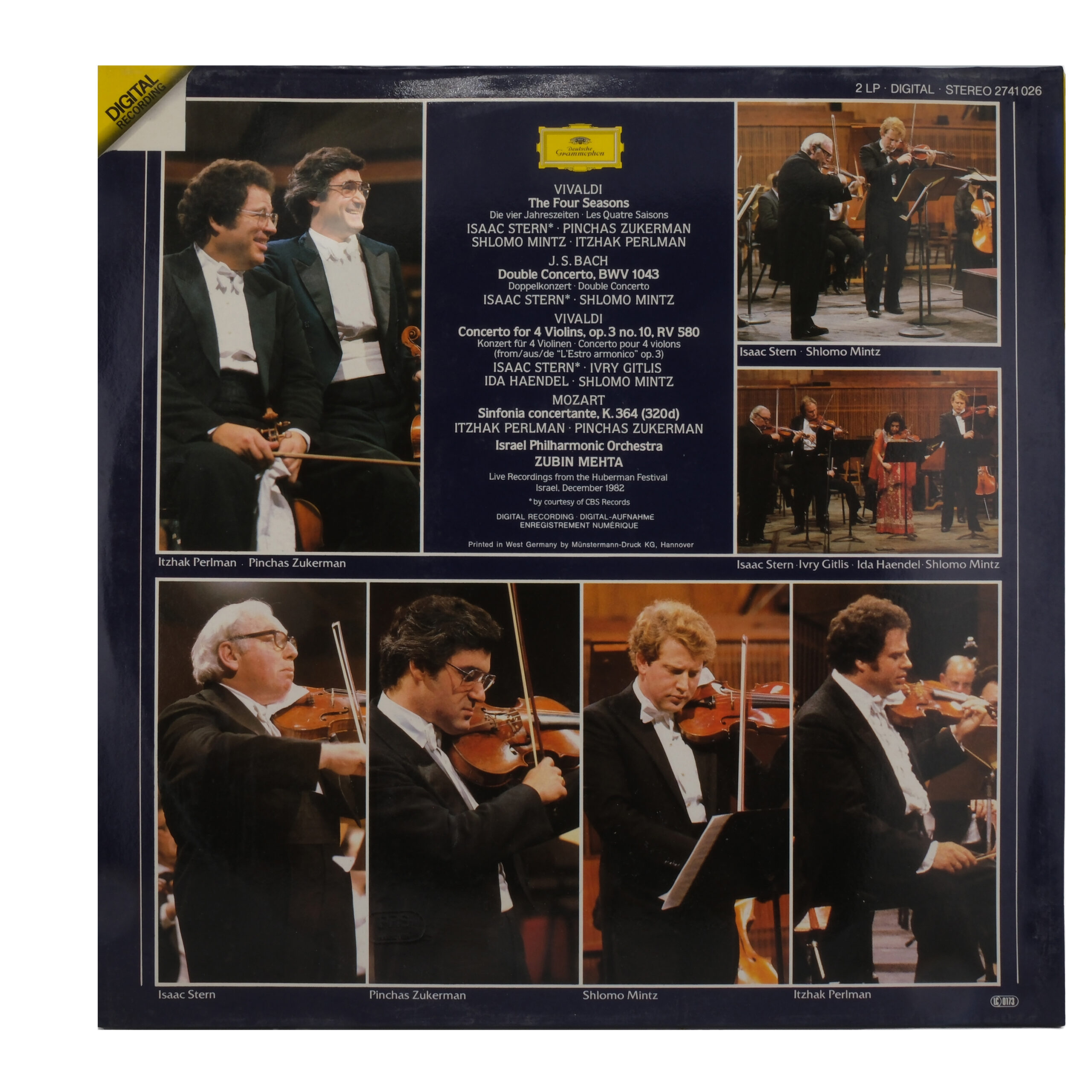 Vivaldi/Bach/Mozart Mehta Les Quatre Saisons Orch. Israël 1983