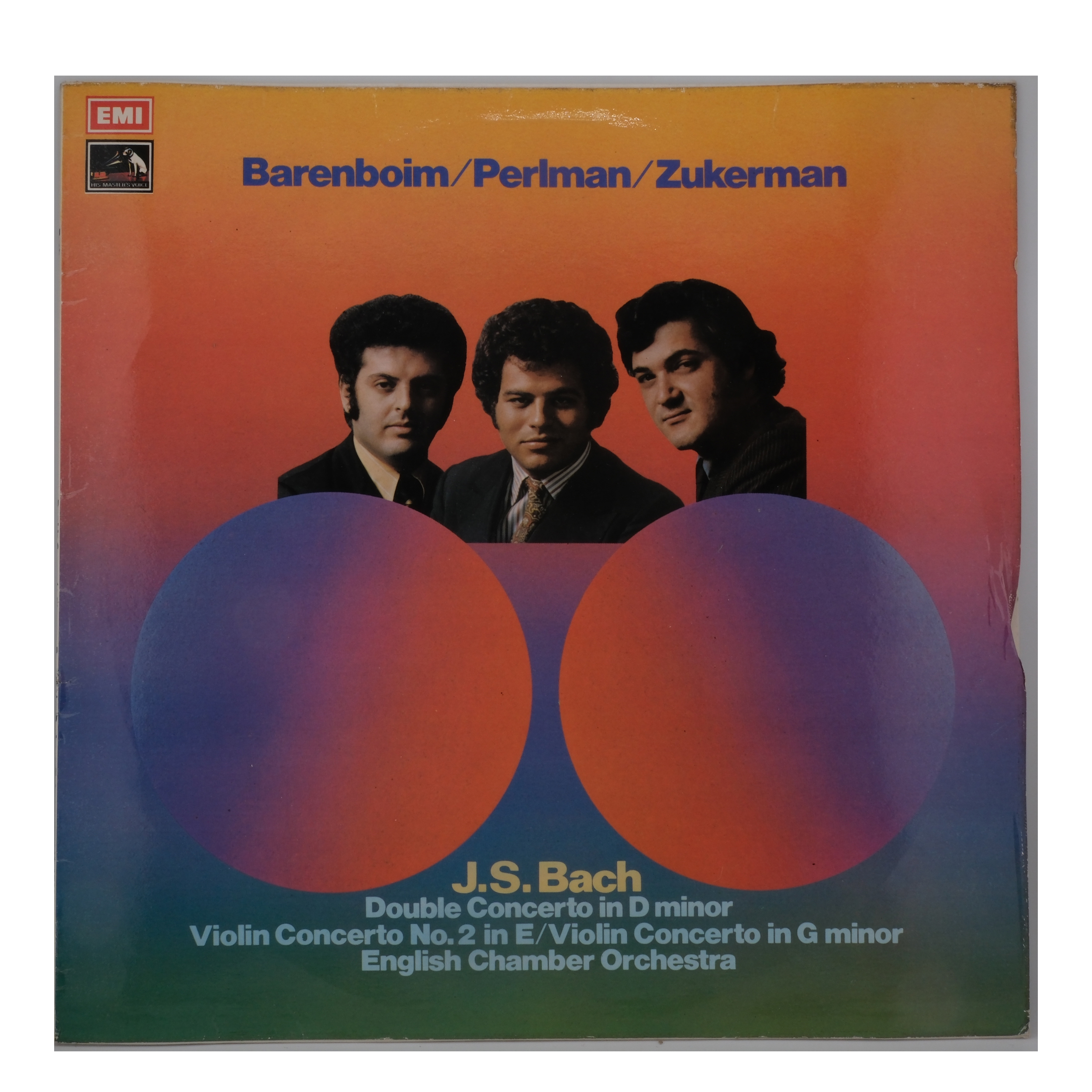 Bach: Perlman, Zukerman, Barenboim, Double Concerto, 1973, HMV