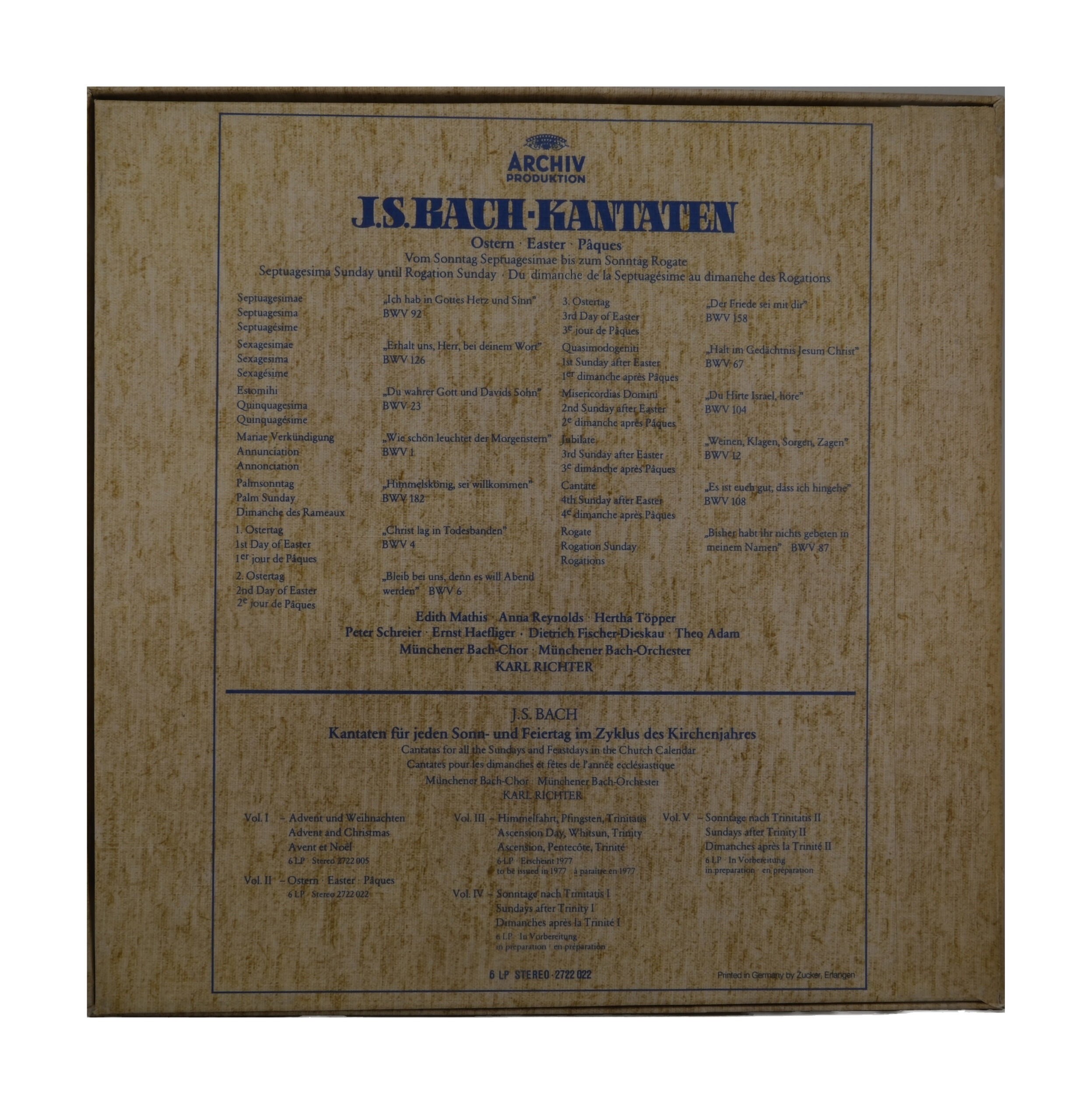 J S Bach - Karl Richter - Cantates de Pâques - 1976