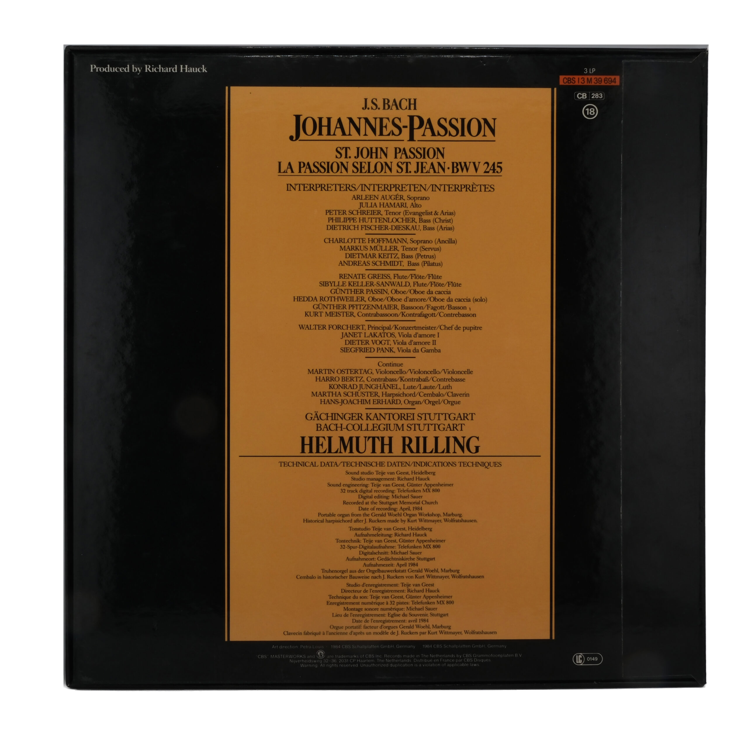 J.S. Bach Helmuth Rilling 1984 CBS Masterworks Digital