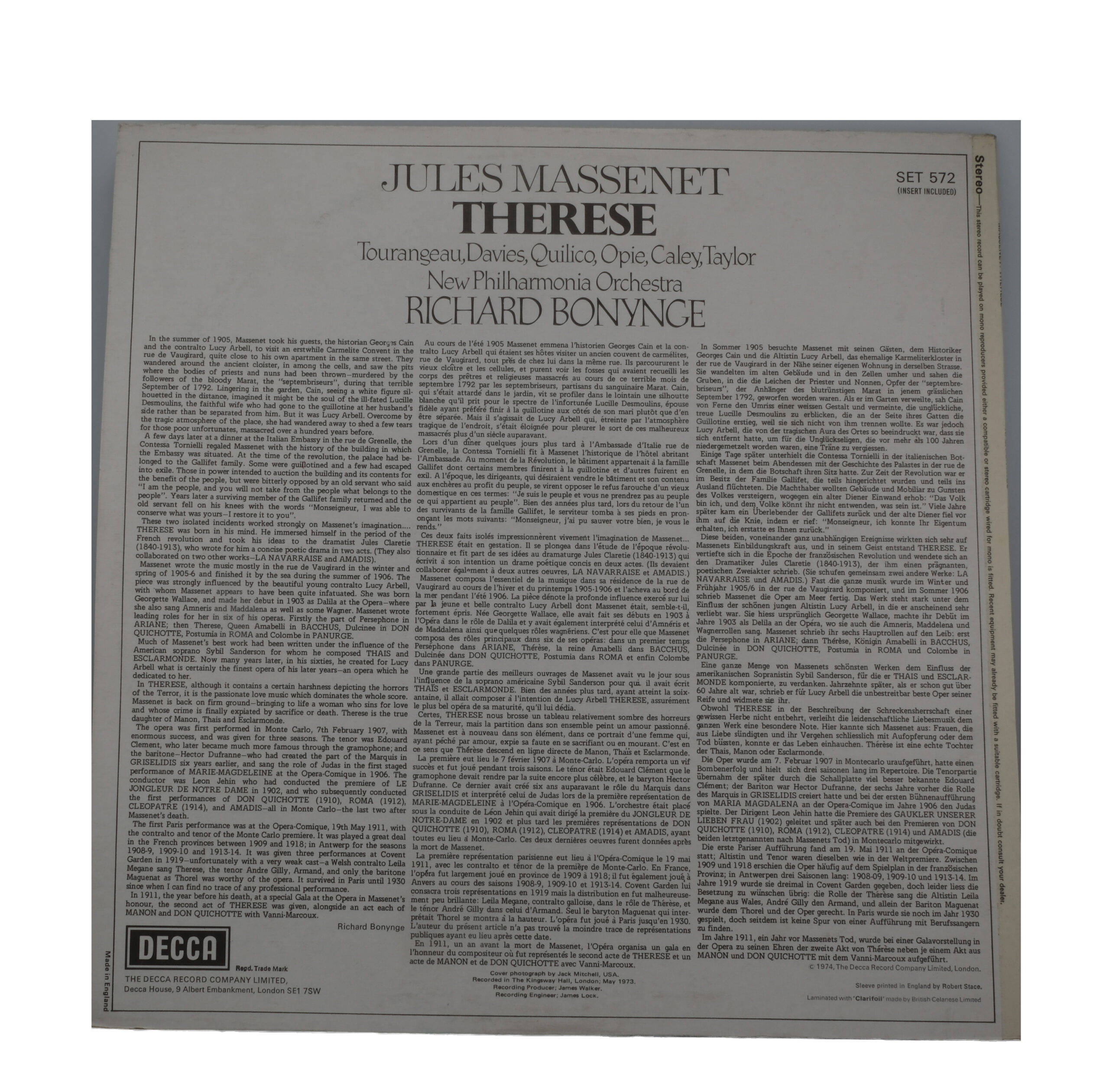 Massenet - Therese - Decca - 1974 - Bonynge - Stereo – Image 2