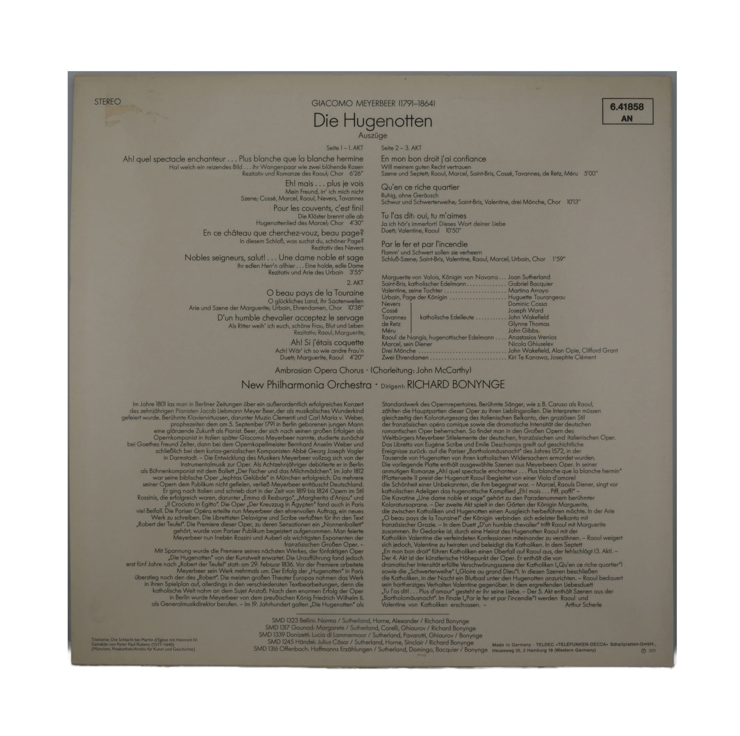 Meyerbeer - Die Hugenotten (Extraits) - Sutherland/Bonynge - Stéréo – Image 2