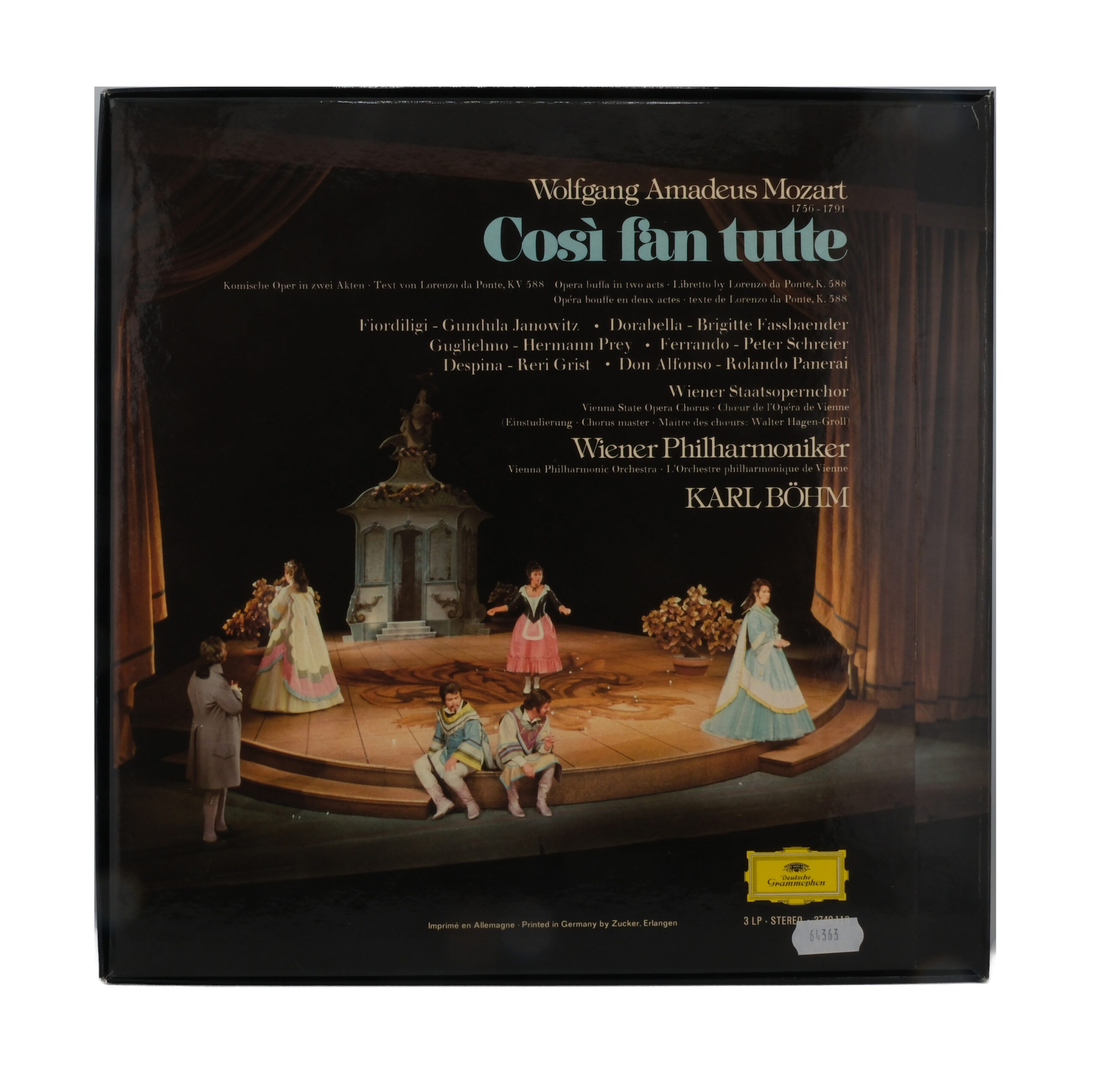 Mozart Karl Böhm Così fan tutte 1975 Janowitz Schreier – Image 2