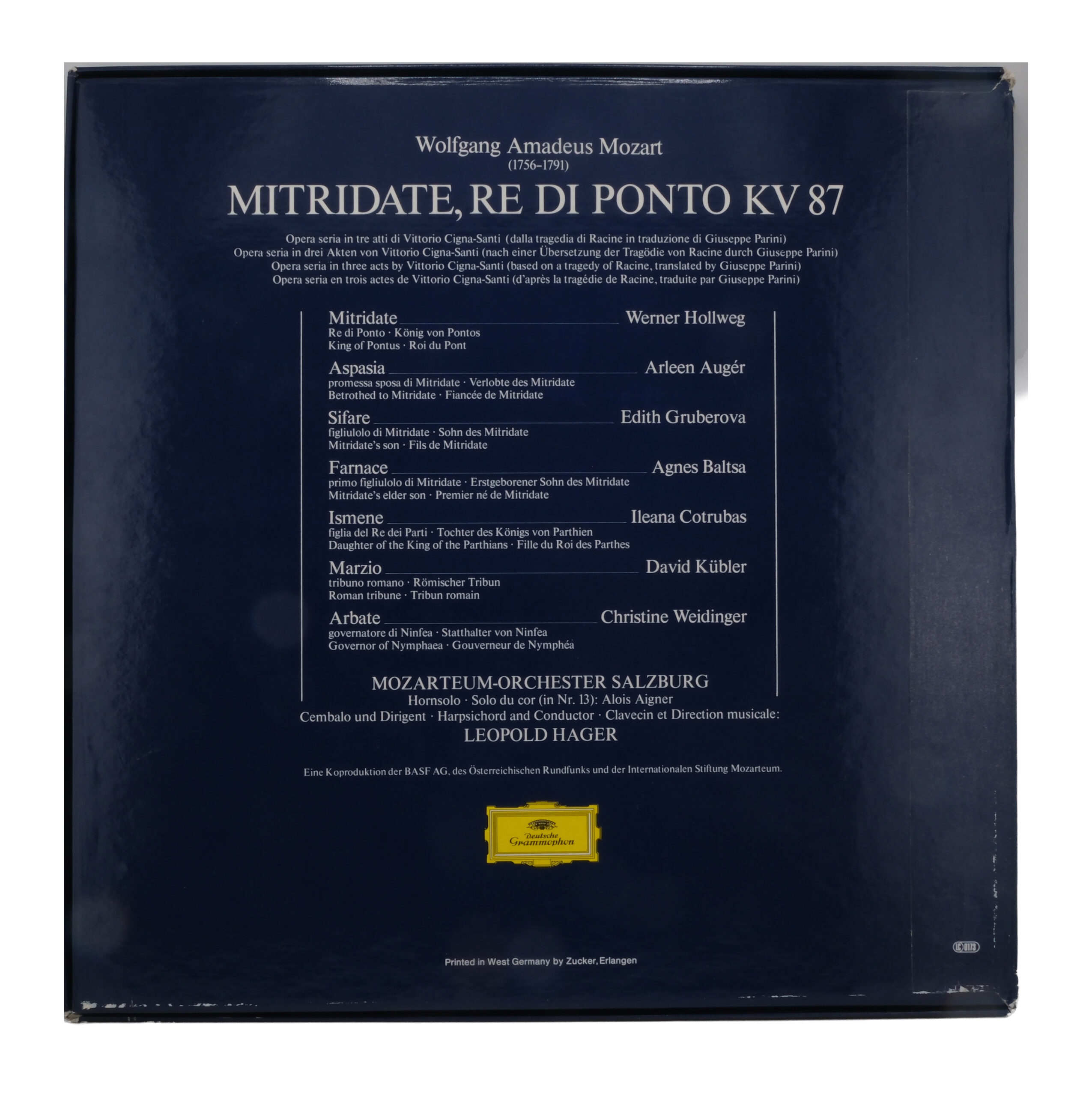 Mozart Leopold Hager Mitridate Roi du Pont 1977 – Image 2